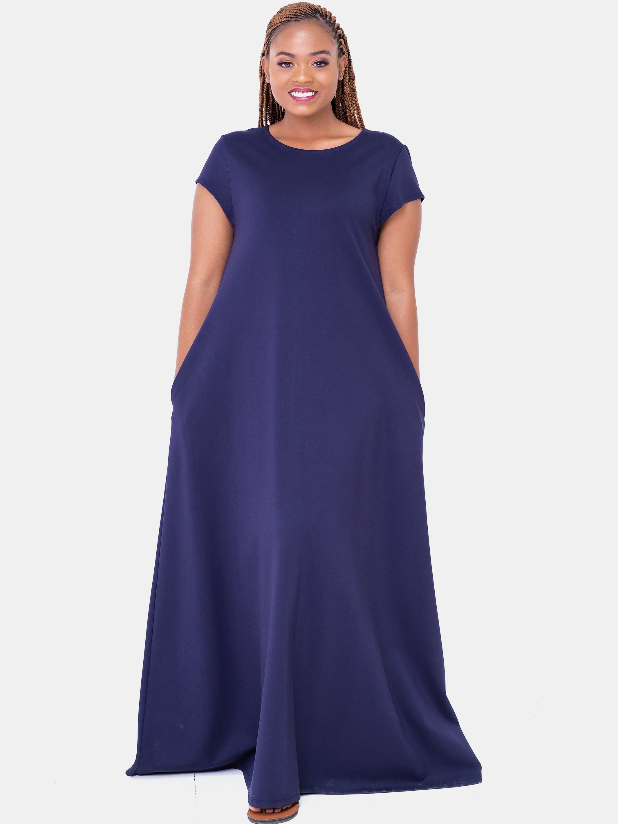 Vivo Kena Tent Maxi Dress - Navy Blue - Shop Zetu