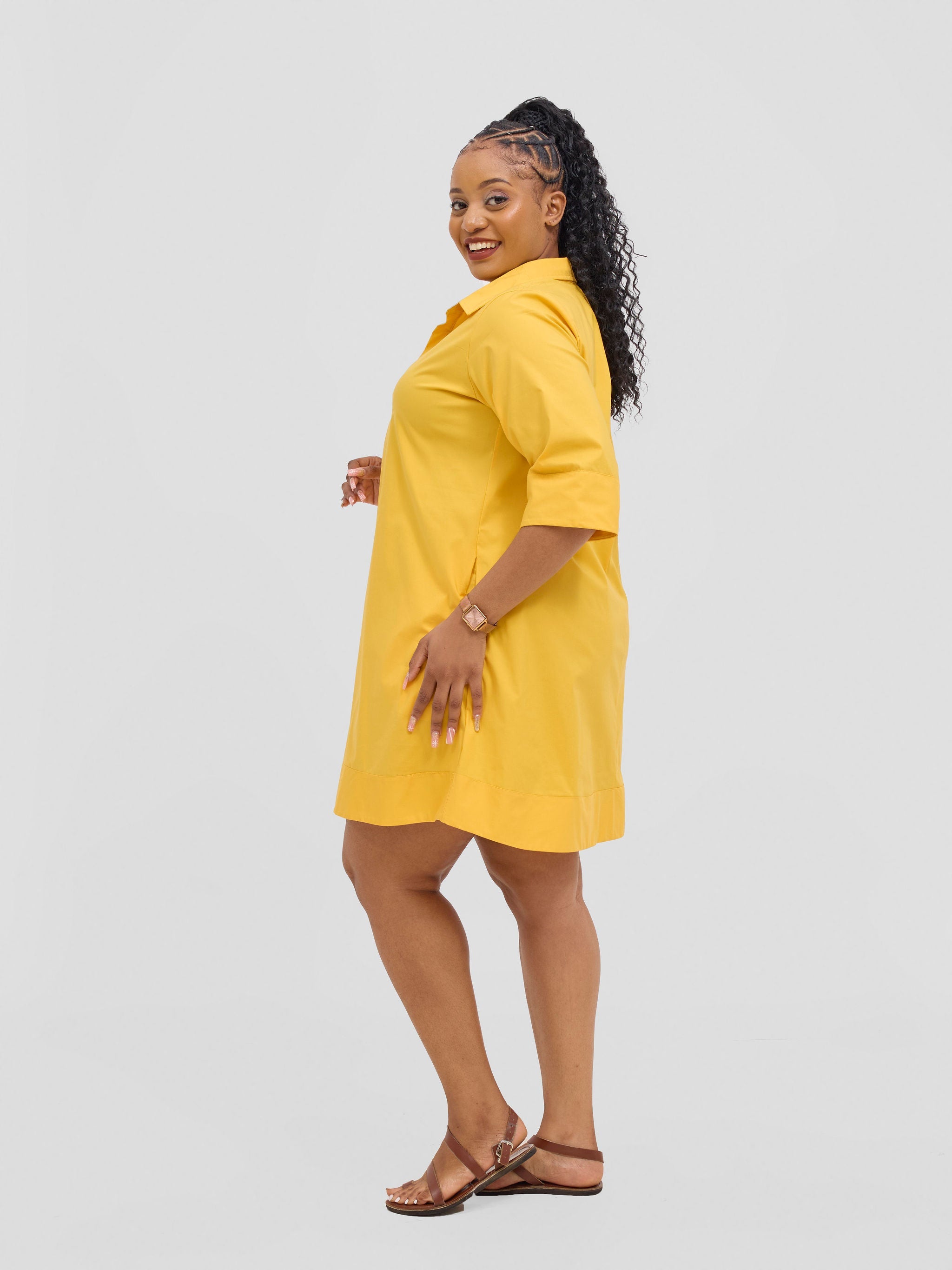 Safari Mansi Wide Hem Tent Dress - Mustard