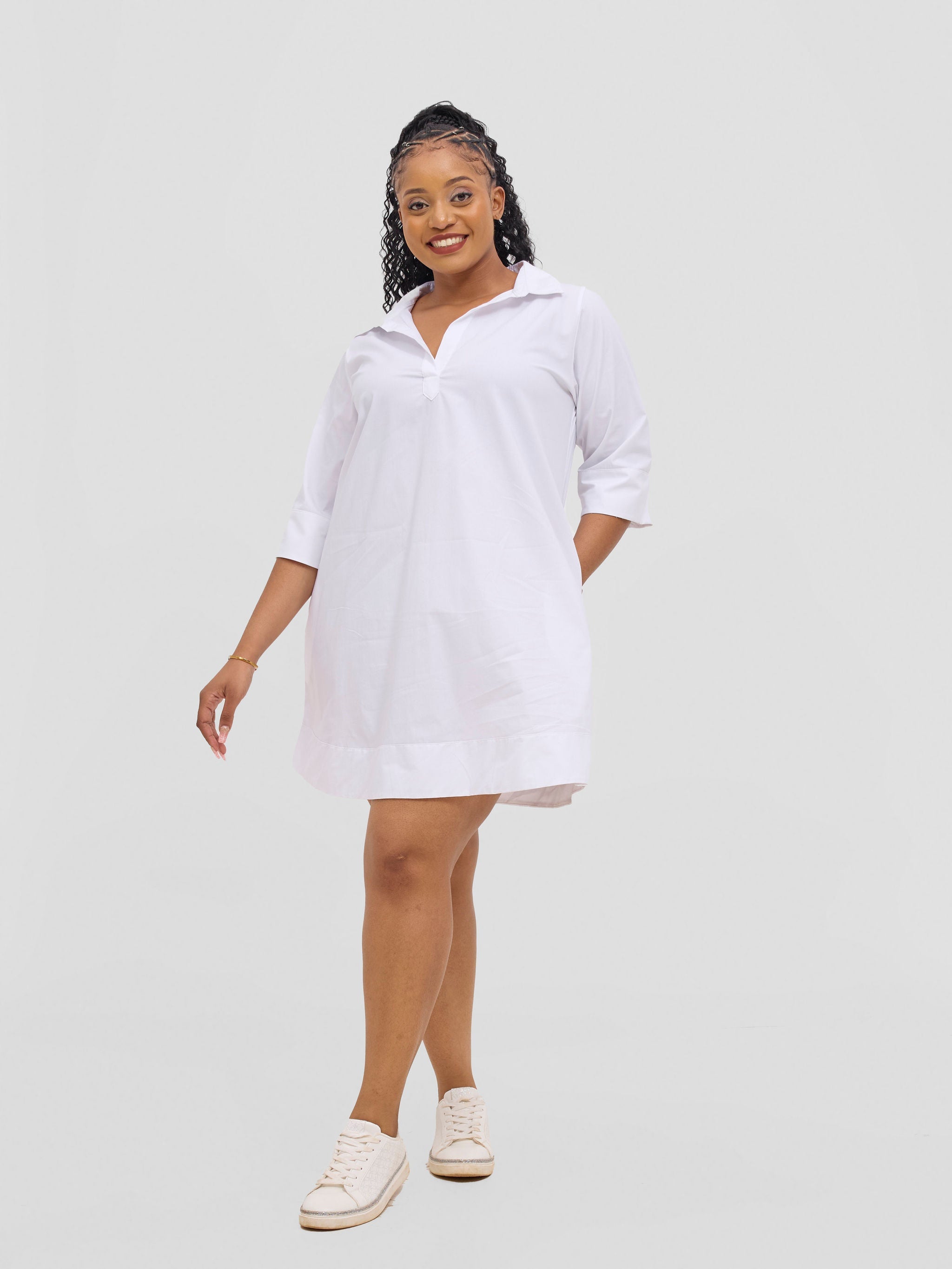 Safari Mansi Wide Hem Tent Dress - White