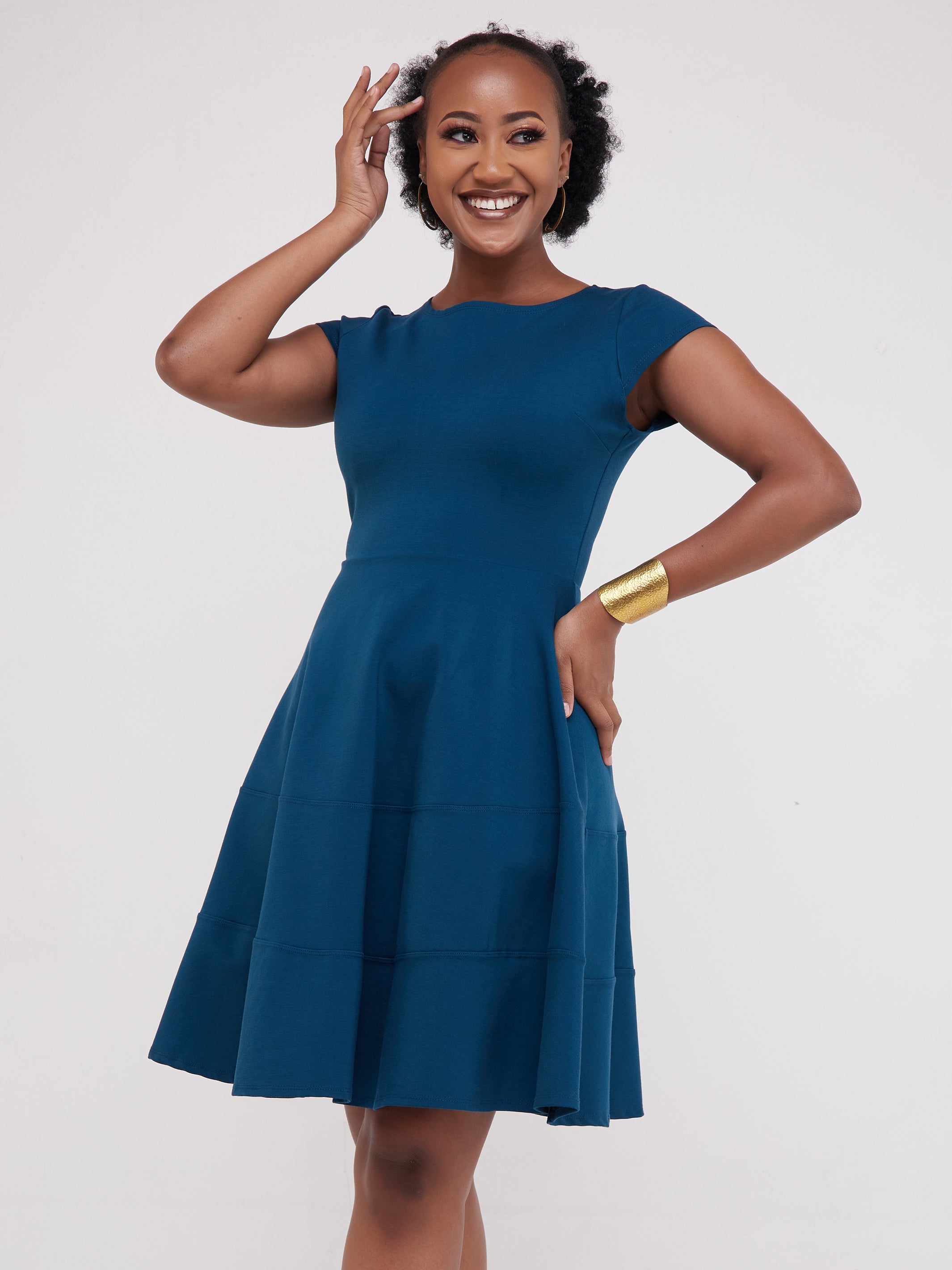 Vivo Waridi A-Line Dress - Teal