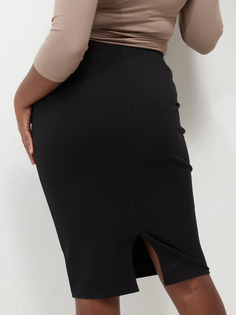 Vivo Waridi Pencil Skirt - Black - Shopzetu