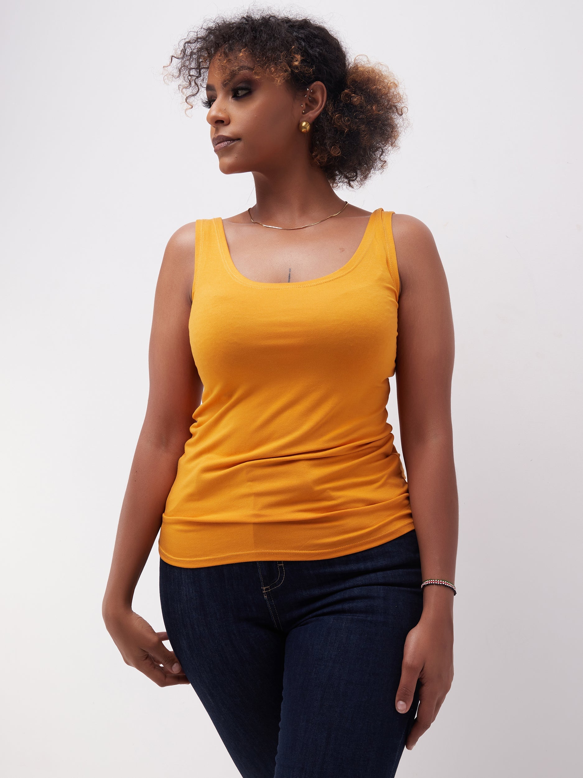 Zoya Basic Tank Top - Mustard