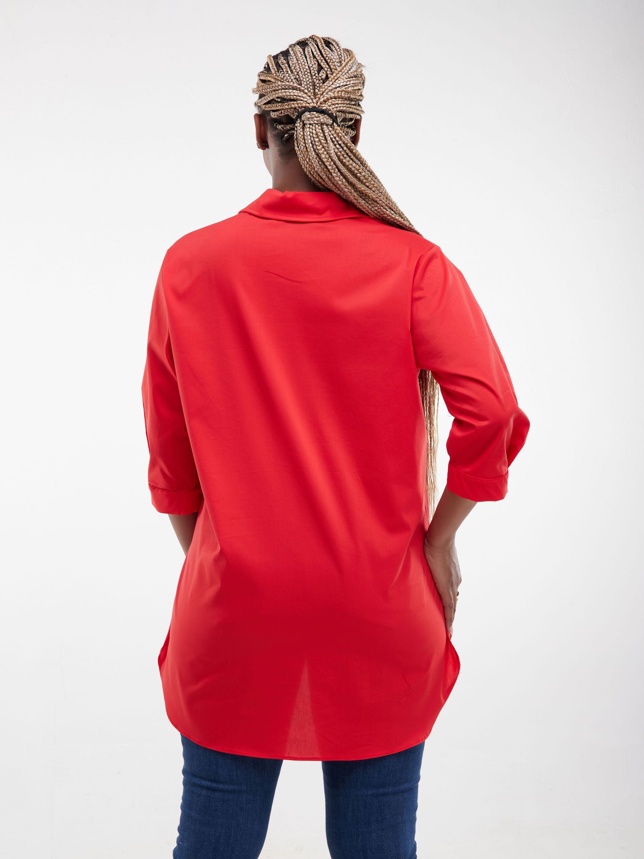 Safari Huru 3/4 Sleeved Loose Top - Red