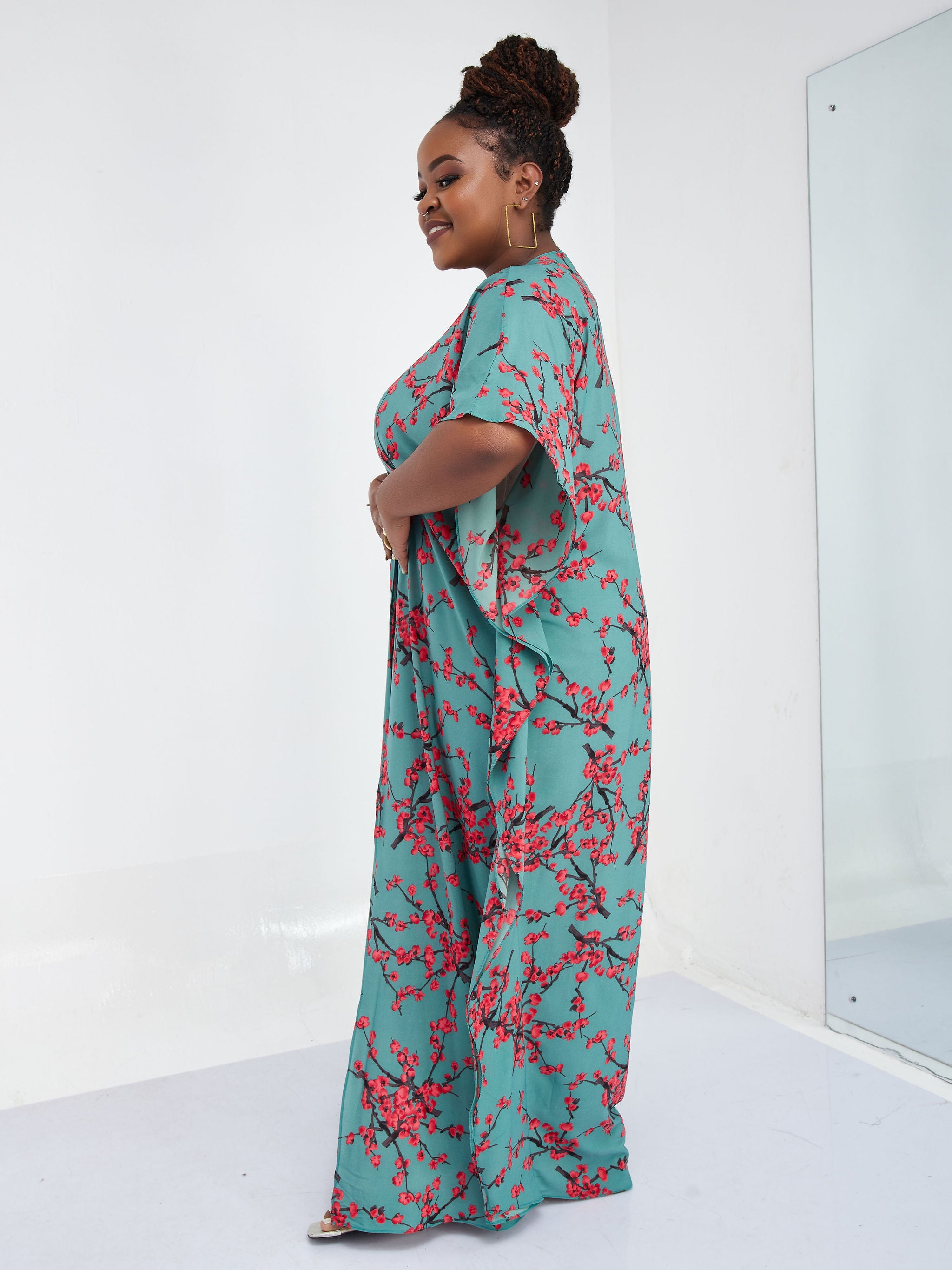 Safari Maisha Maxi Kimono Cover-Up - Cherry Blossom Print