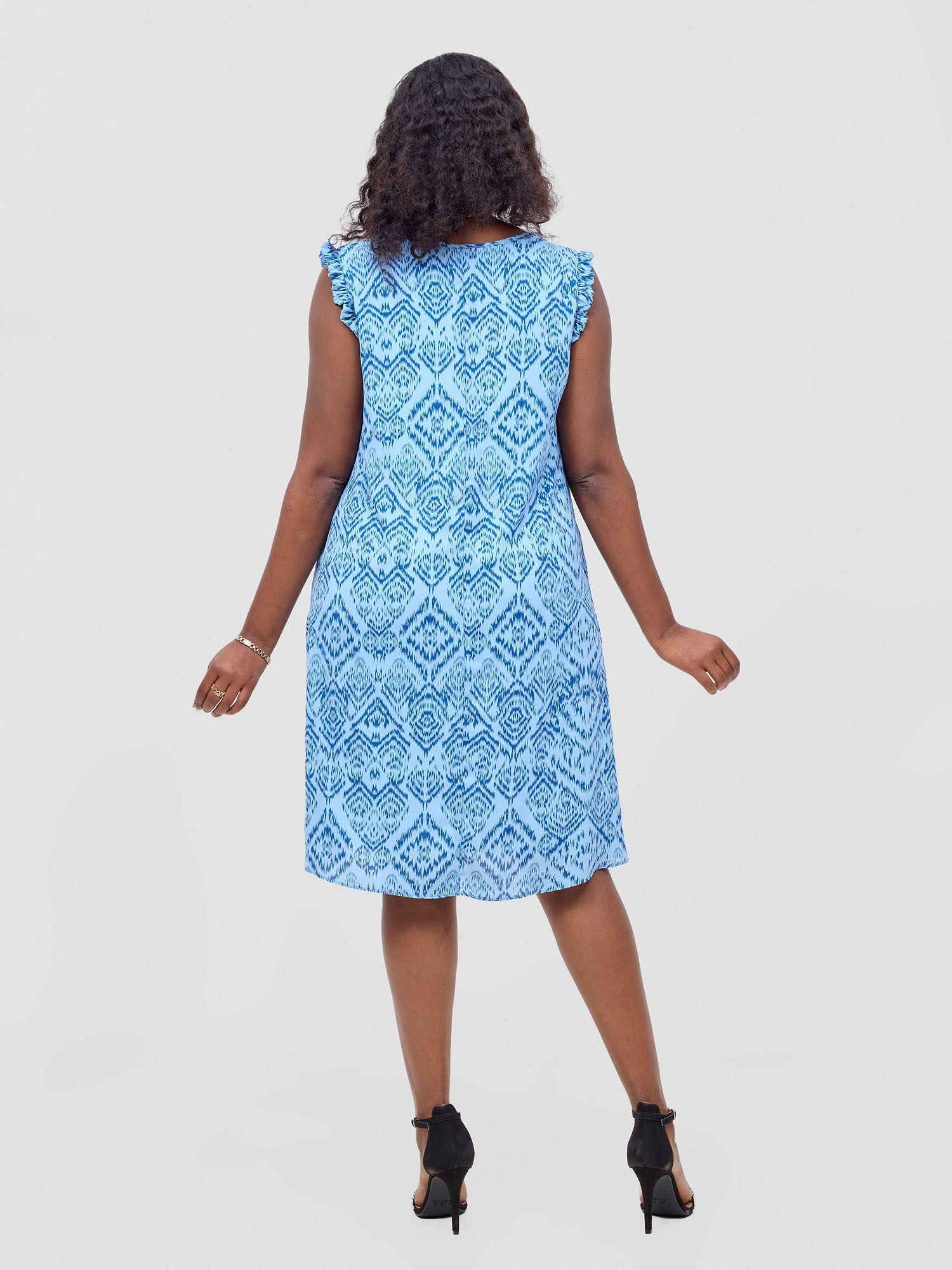 Vivo Ava Tent Knee Length Dress - Blue Debi Print