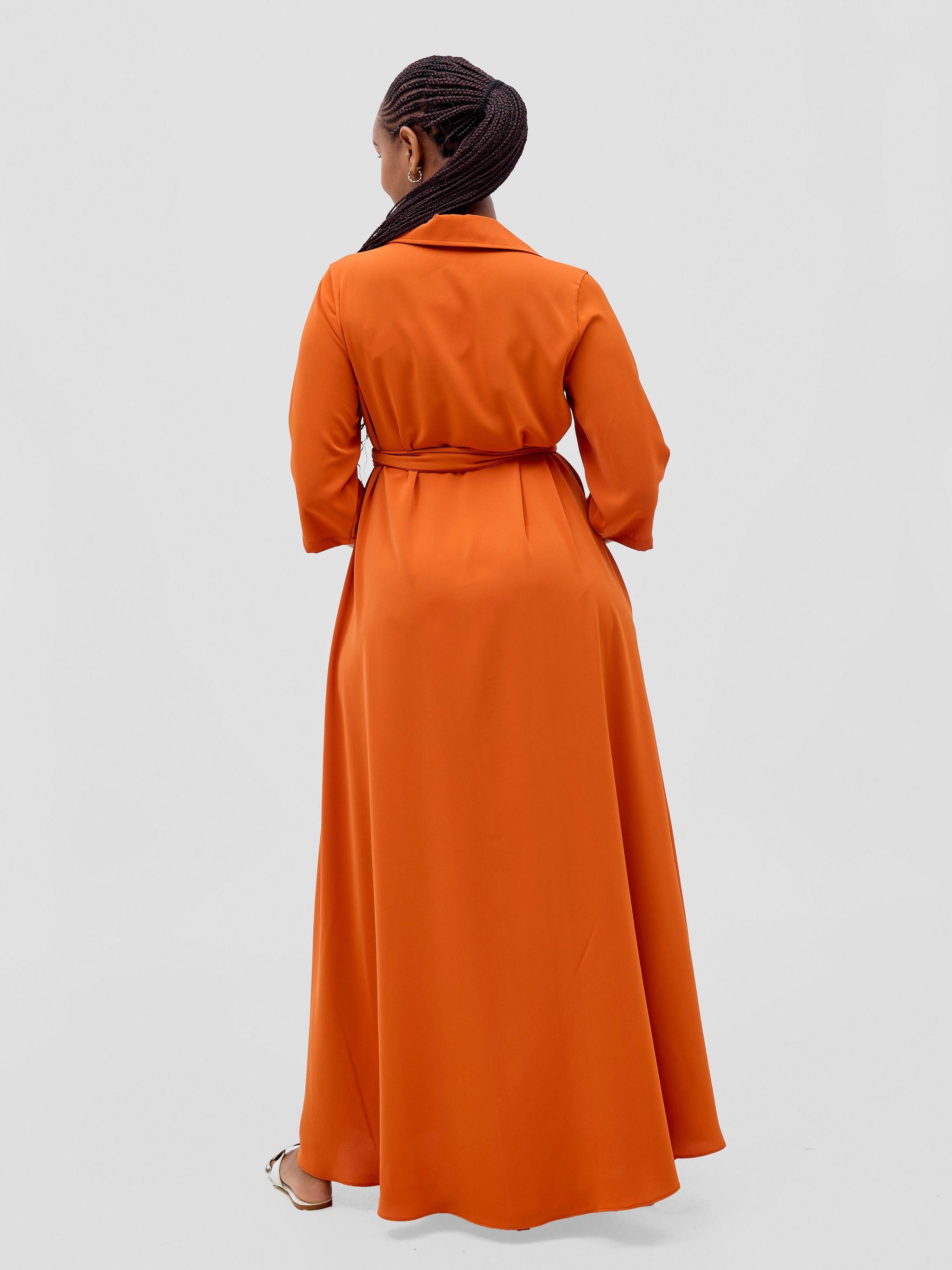 Vivo Yumi Maxi Shirt Dress - Orange