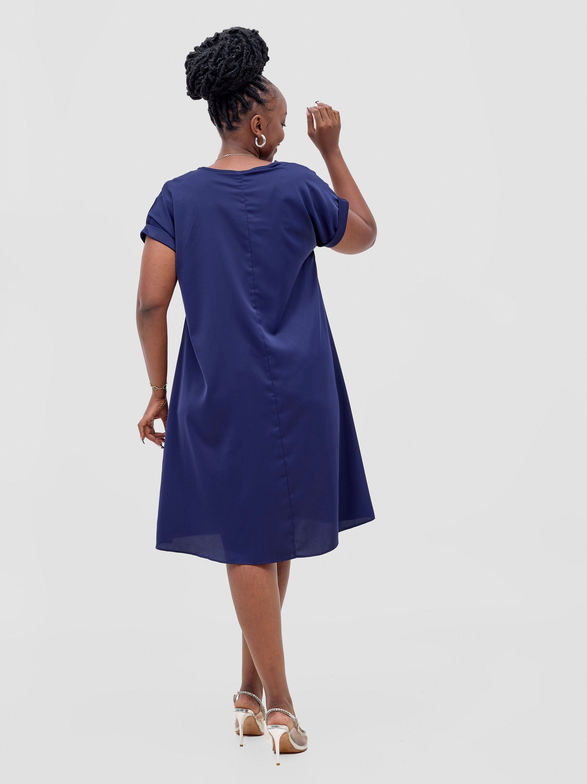 Vivo Pesi Drop Shoulder Tent Dress - Navy