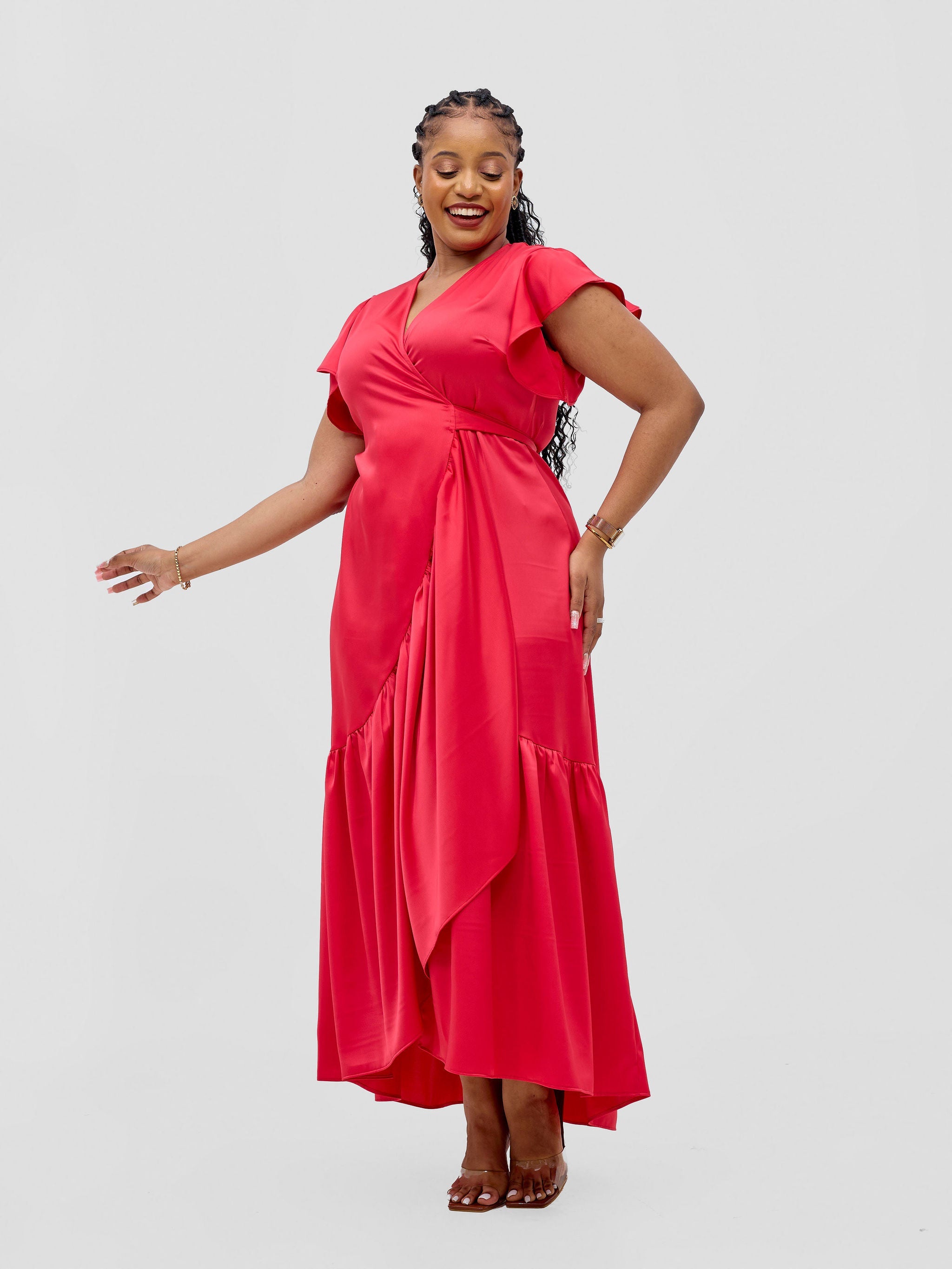 Vivo Hanabi Wrap Maxi Dress - Red