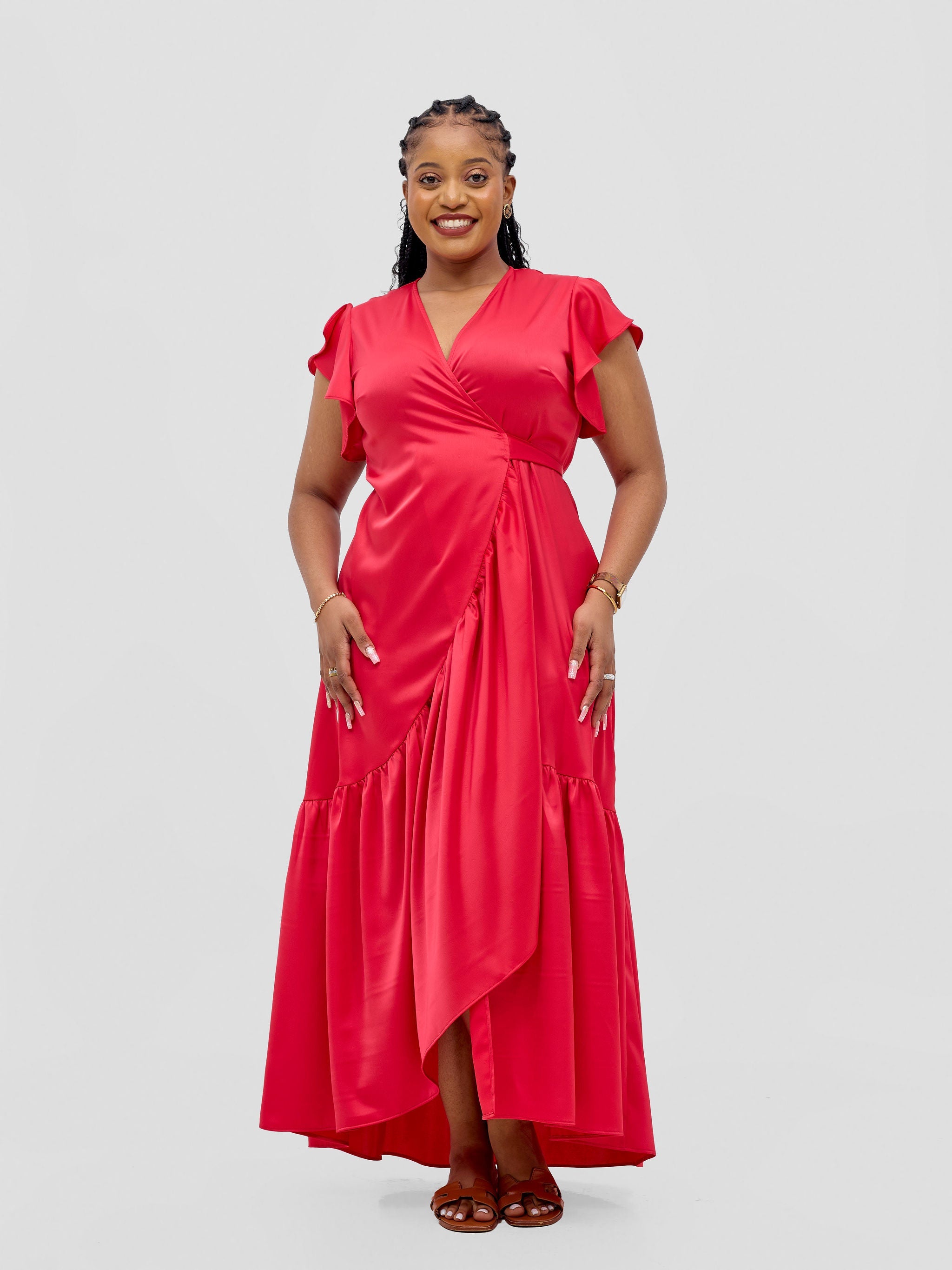 Vivo Hanabi Wrap Maxi Dress - Red