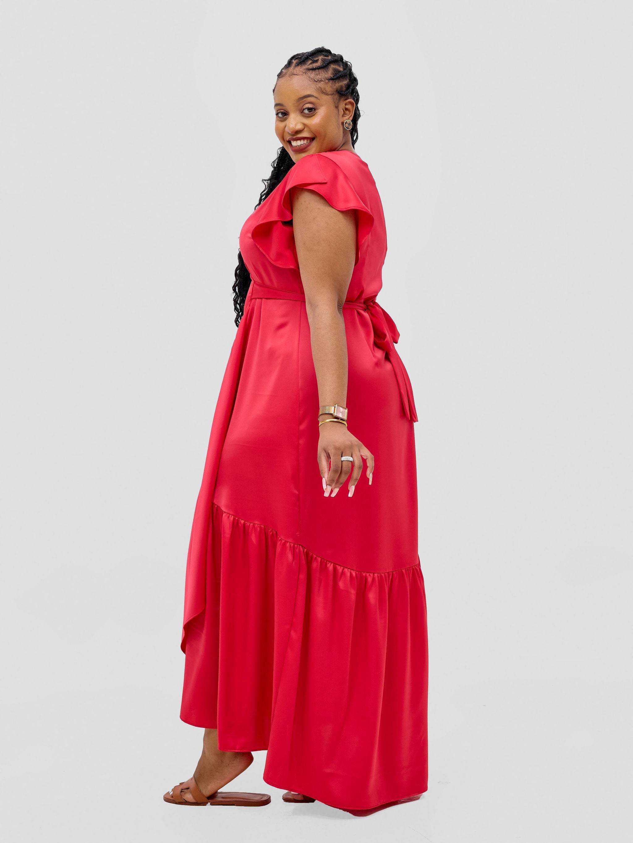 Vivo Hanabi Wrap Maxi Dress - Red