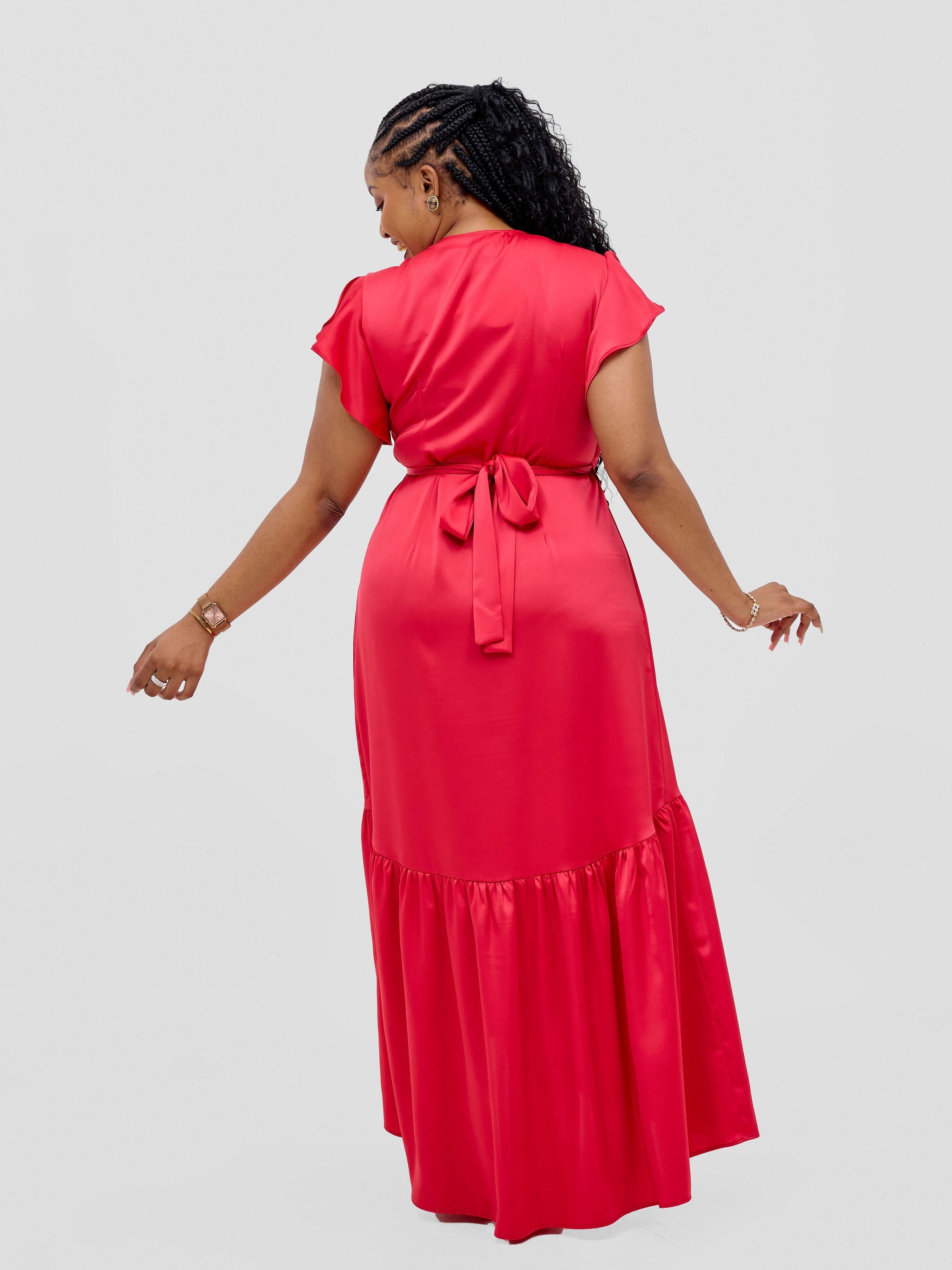 Vivo Hanabi Wrap Maxi Dress - Red