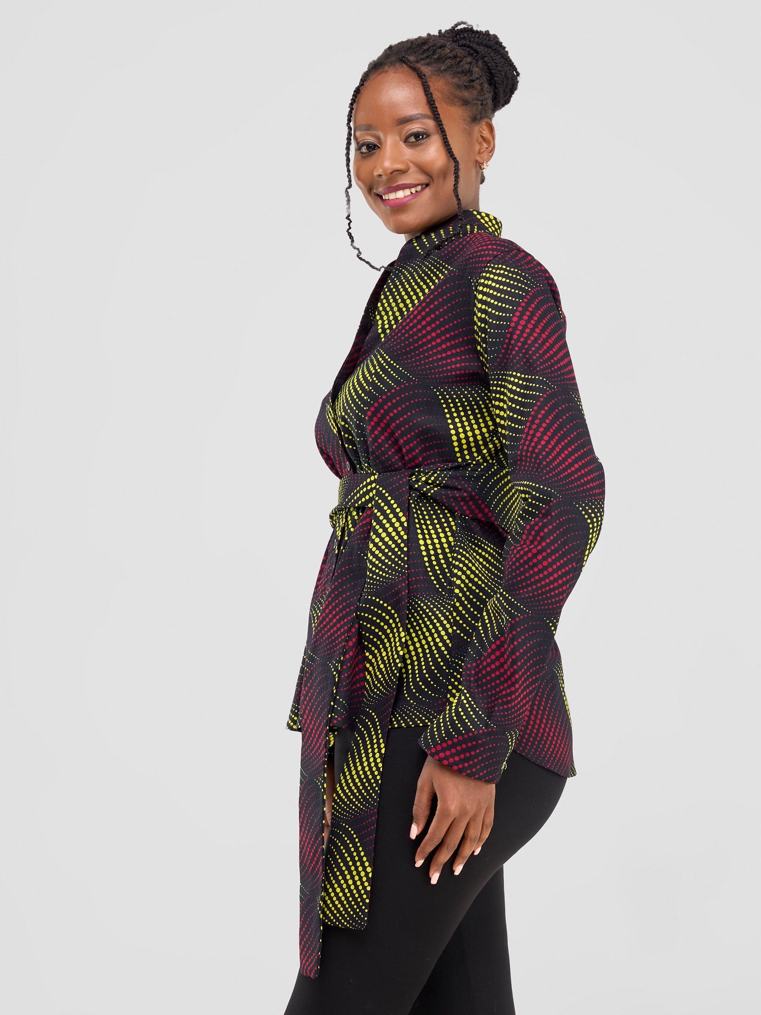 Safari Savannah Kitenge Chinese Collar Shirt - Shama Print