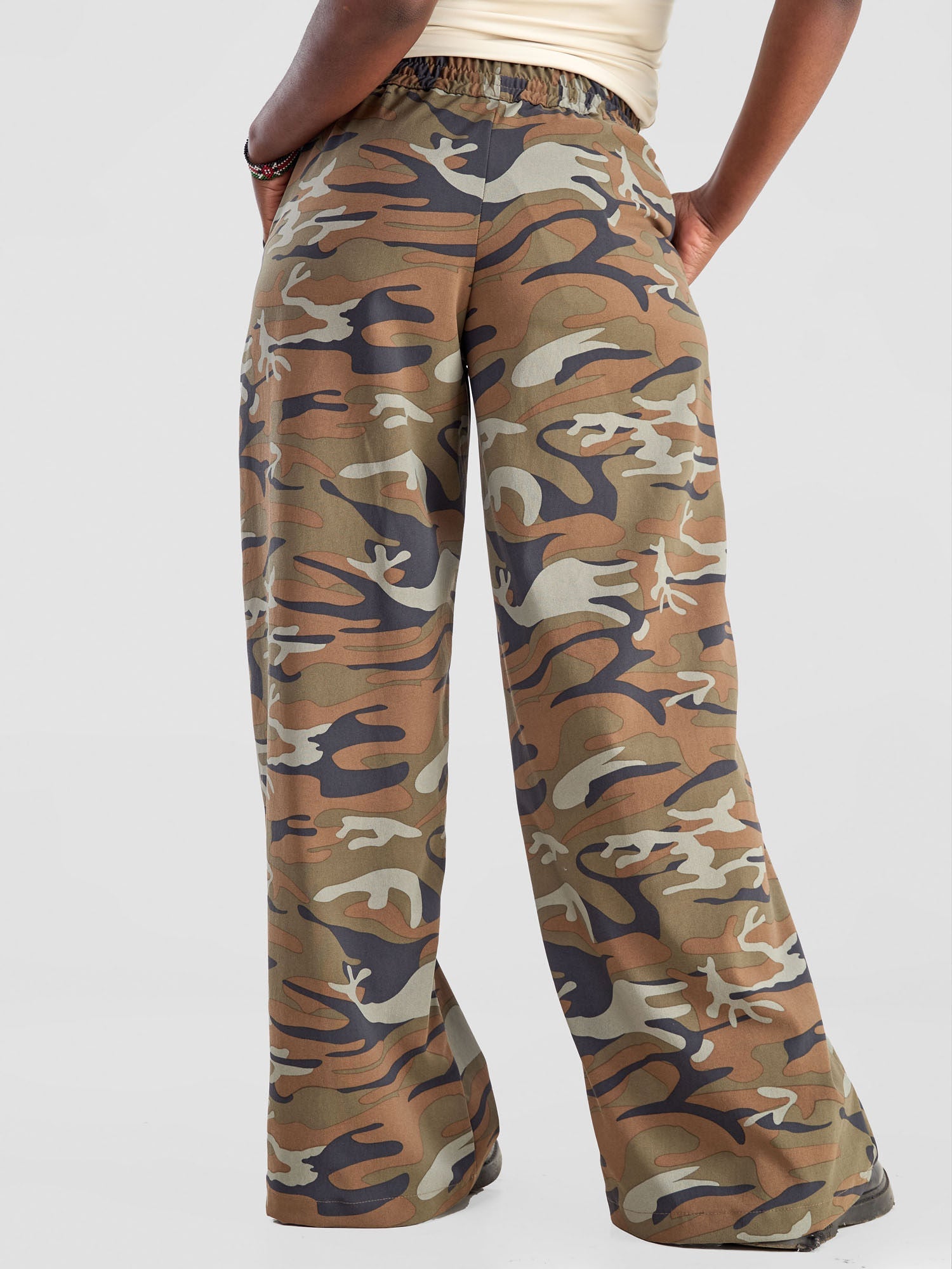 Zoya Yuni Wide Leg Pants - Camo Brown