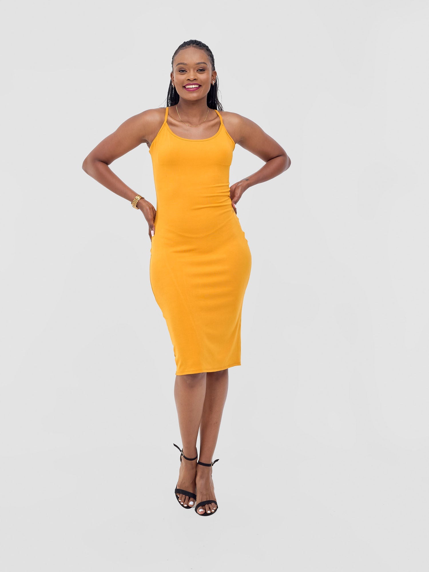 Vivo Val Strappy Bodycon Dress - Mustard