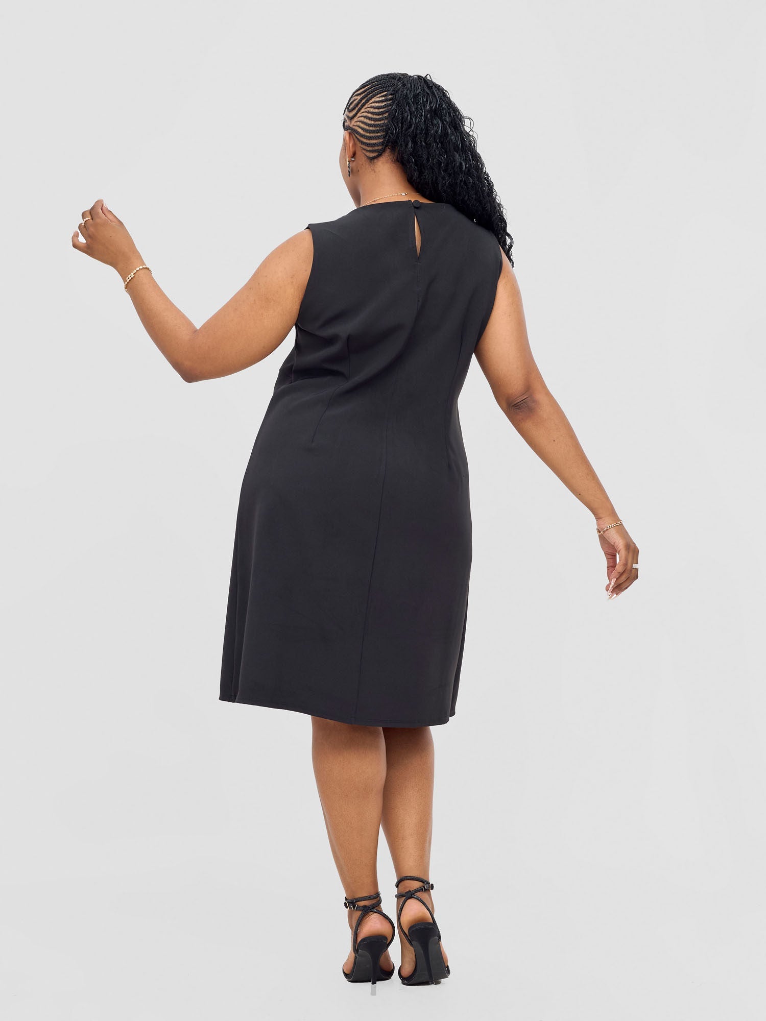 Vivo Mandla Side Flap A-Line Dress - Black