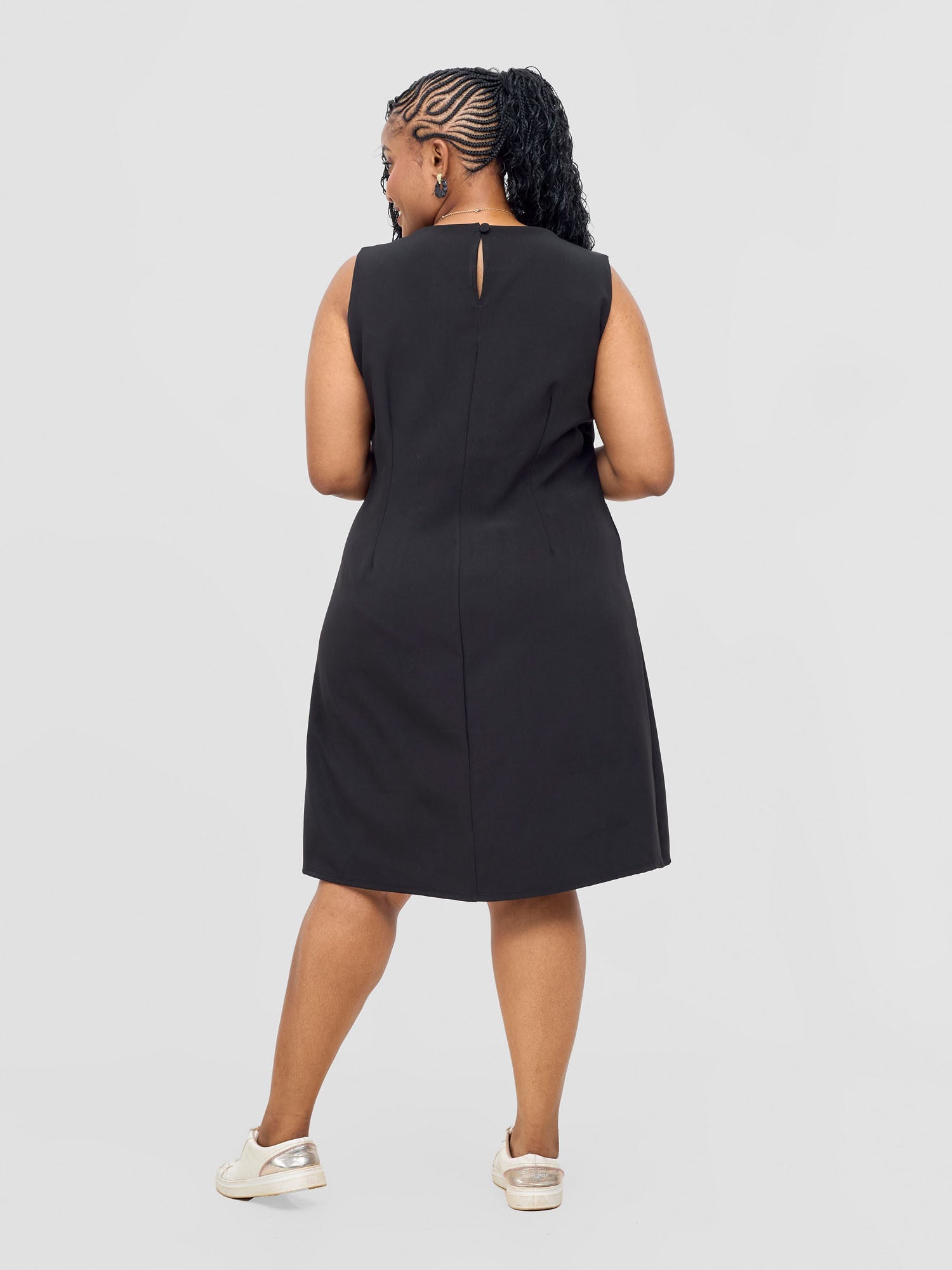 Vivo Mandla Side Flap A-Line Dress - Black