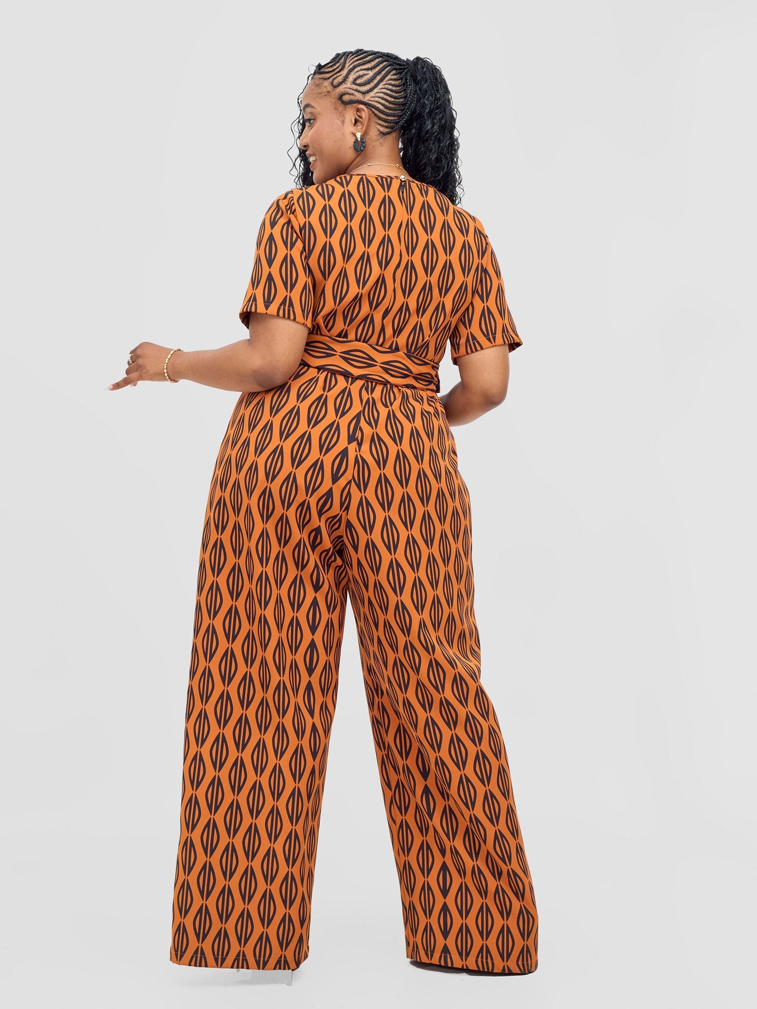 Vivo Mandla Jumpsuit - Rust / Black Anla Print