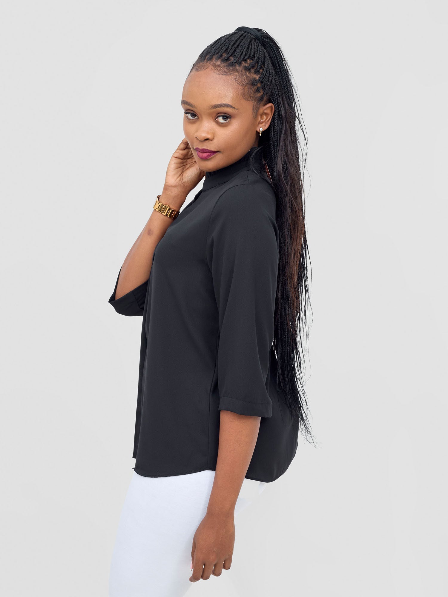 Vivo Saida 3/4 Sleeve Top - Black