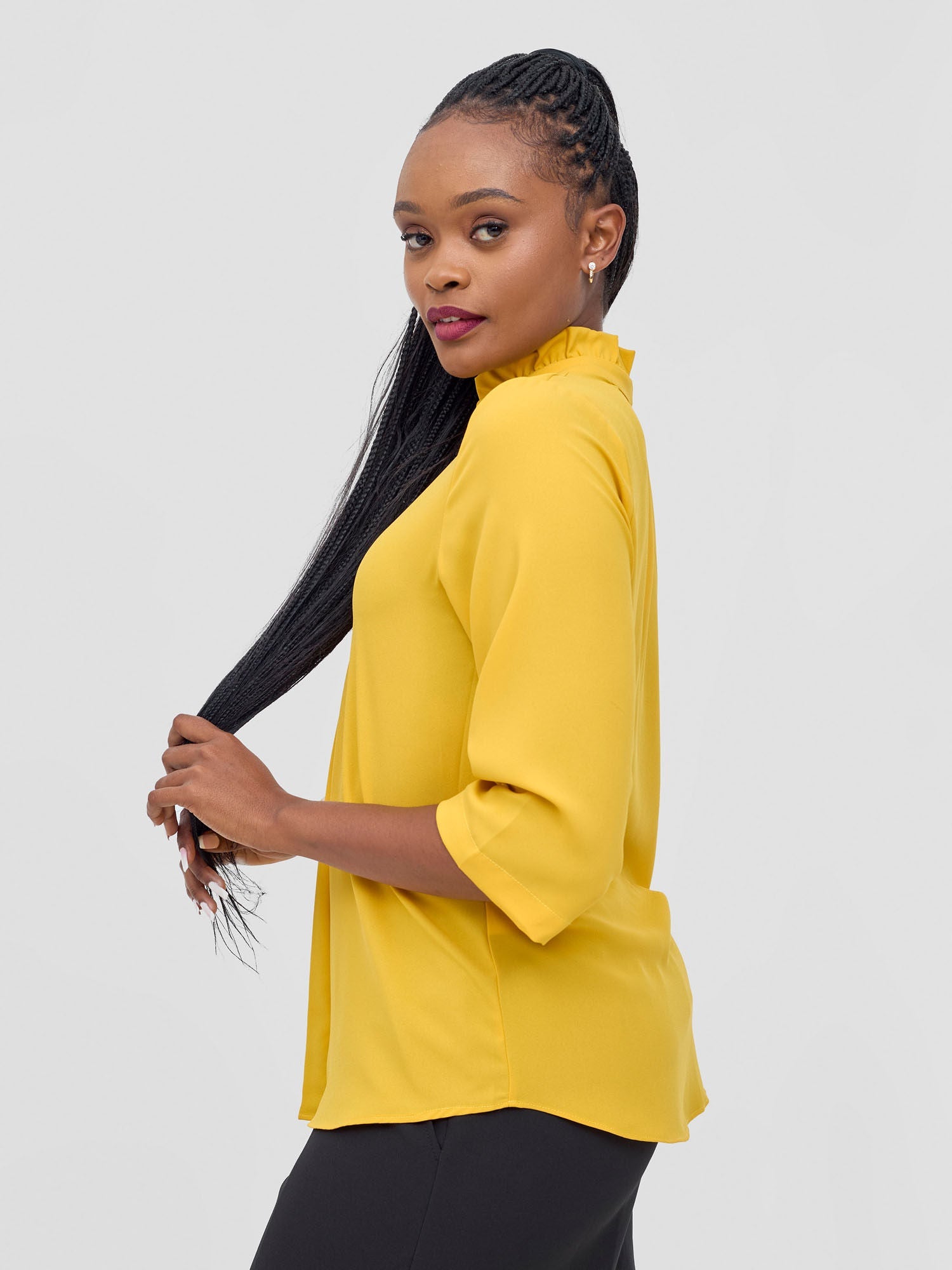 Vivo Saida 3/4 Sleeve Top - Mustard