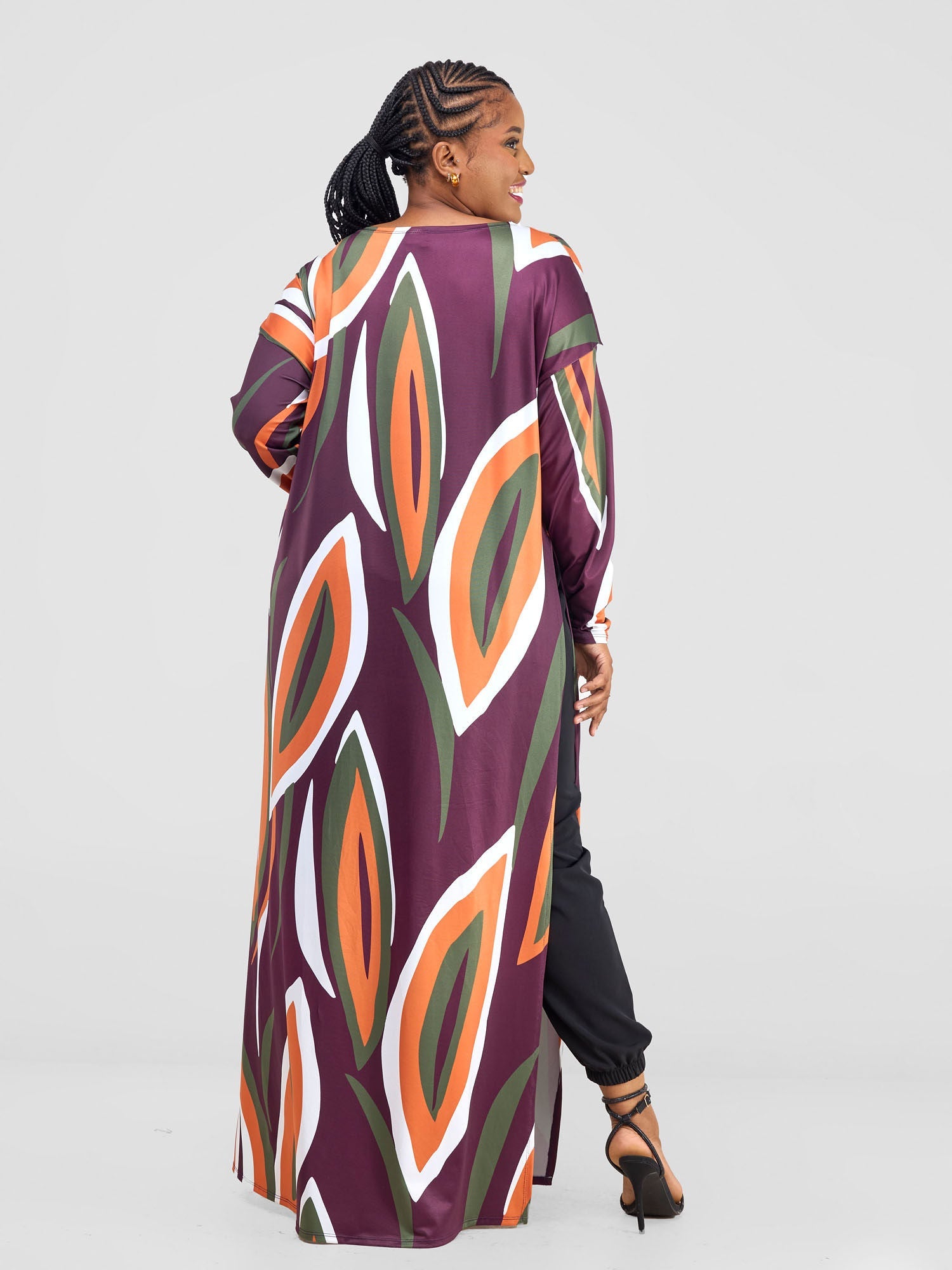 Vivo Kala Loose Maxi Top - Burgundy / Hunters Bemba Print