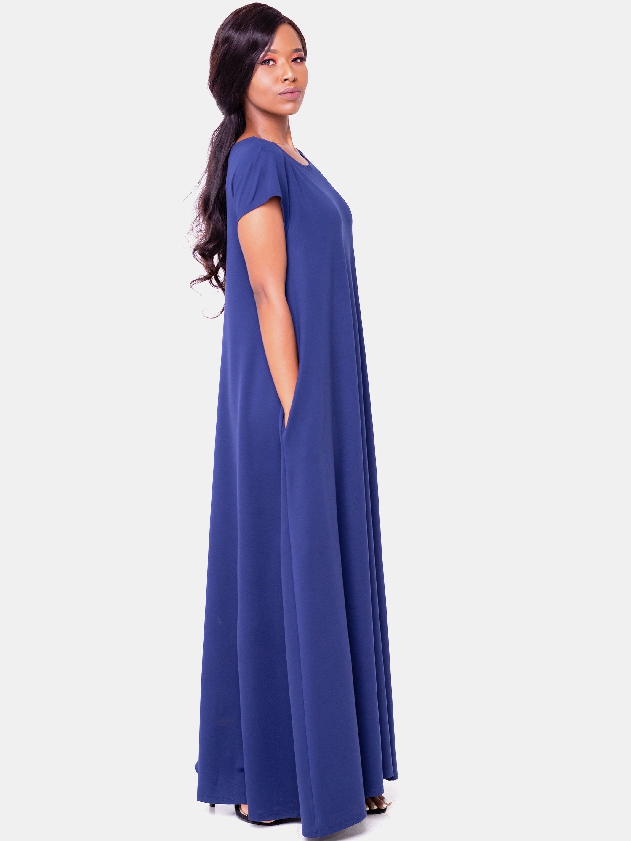 Vivo Kena Tent Maxi Dress - Navy Blue - Shop Zetu