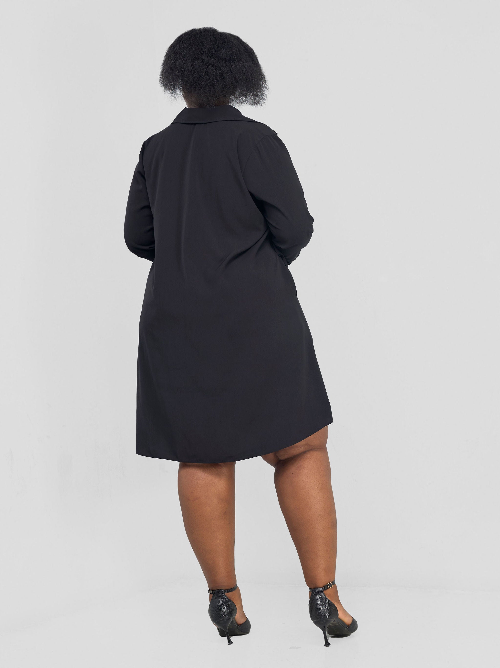 Vivo Yumi Long Sleeve Tent Shirt Dress - Black