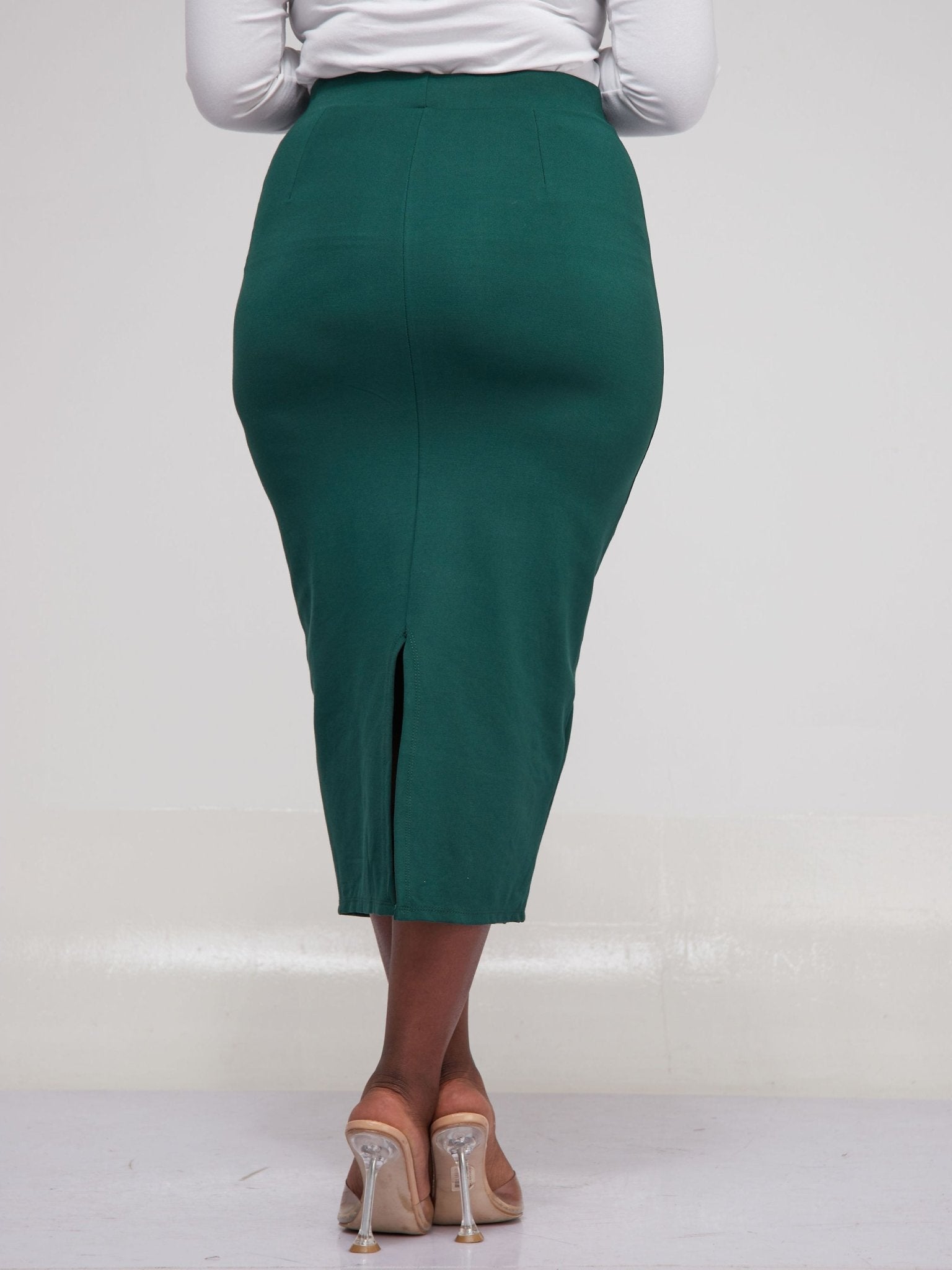 Vivo Basic Midi Pencil Skirt - Dark Green