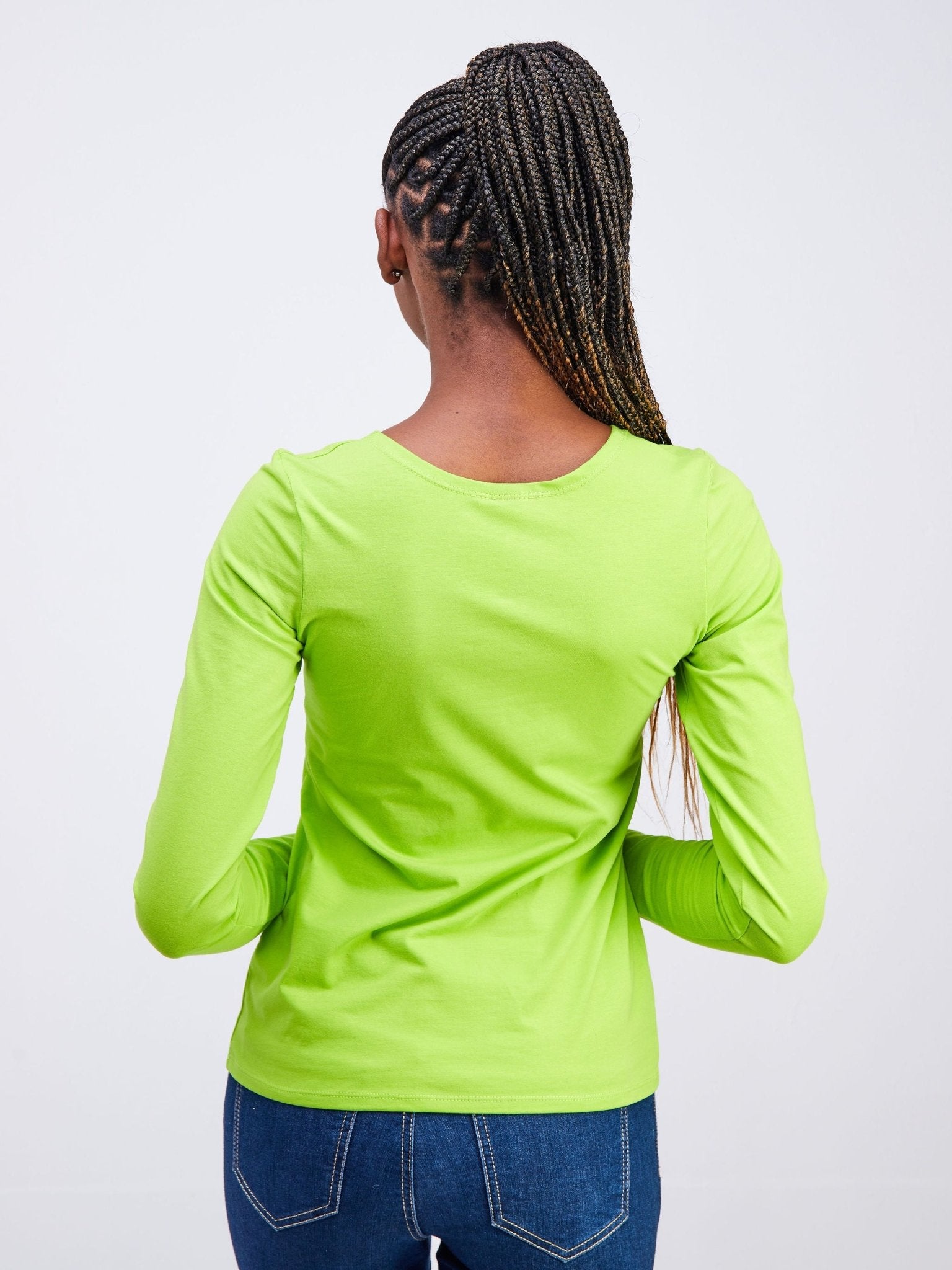 Zoya Basic Long Sleeve Top - Lime Green