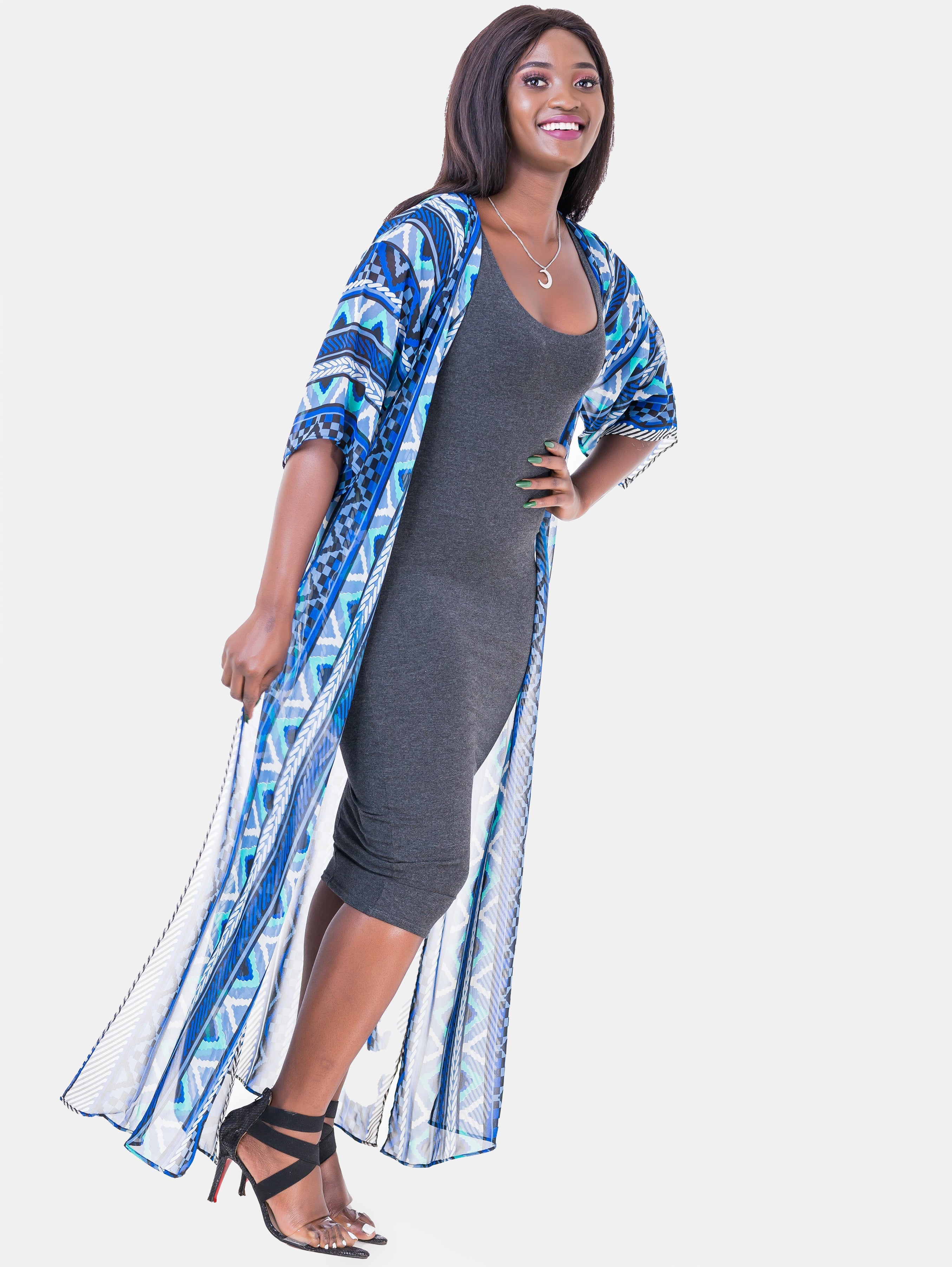 Vivo Basic Nandi A-Line Kimono - Blue Print