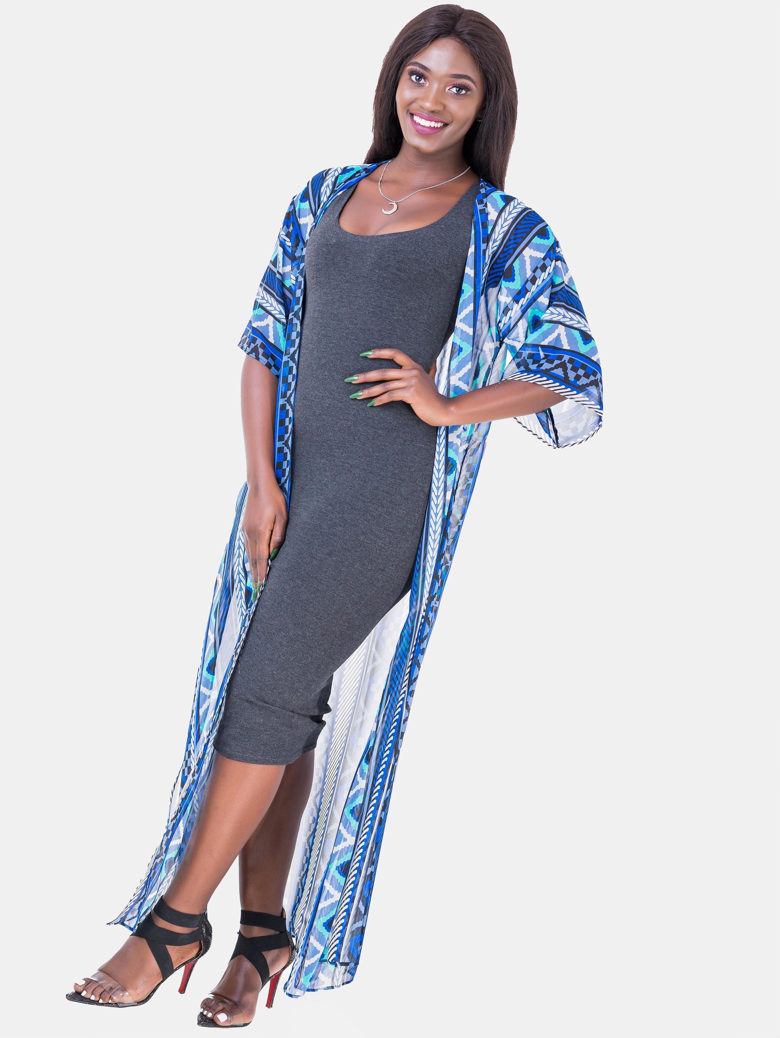 Vivo Basic Nandi A-Line Kimono - Blue Print