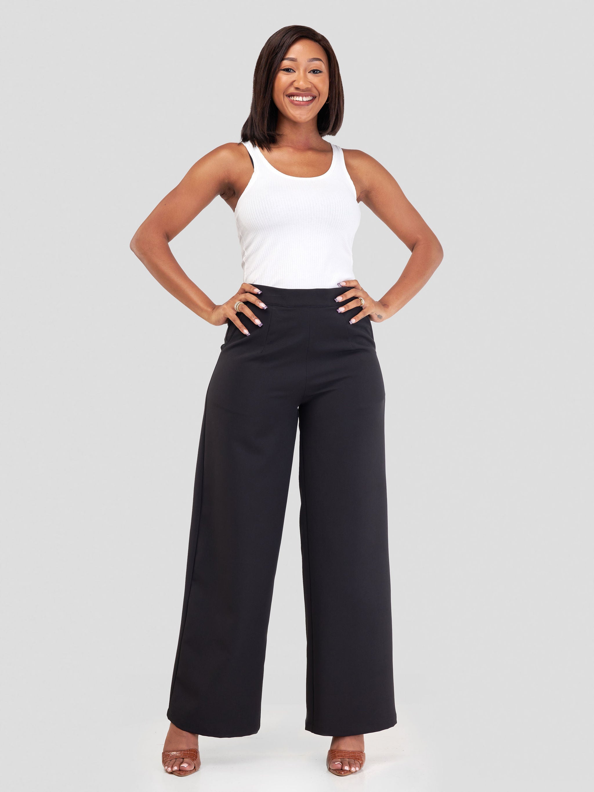 Vivo Zaria Wide Leg Pants - Black