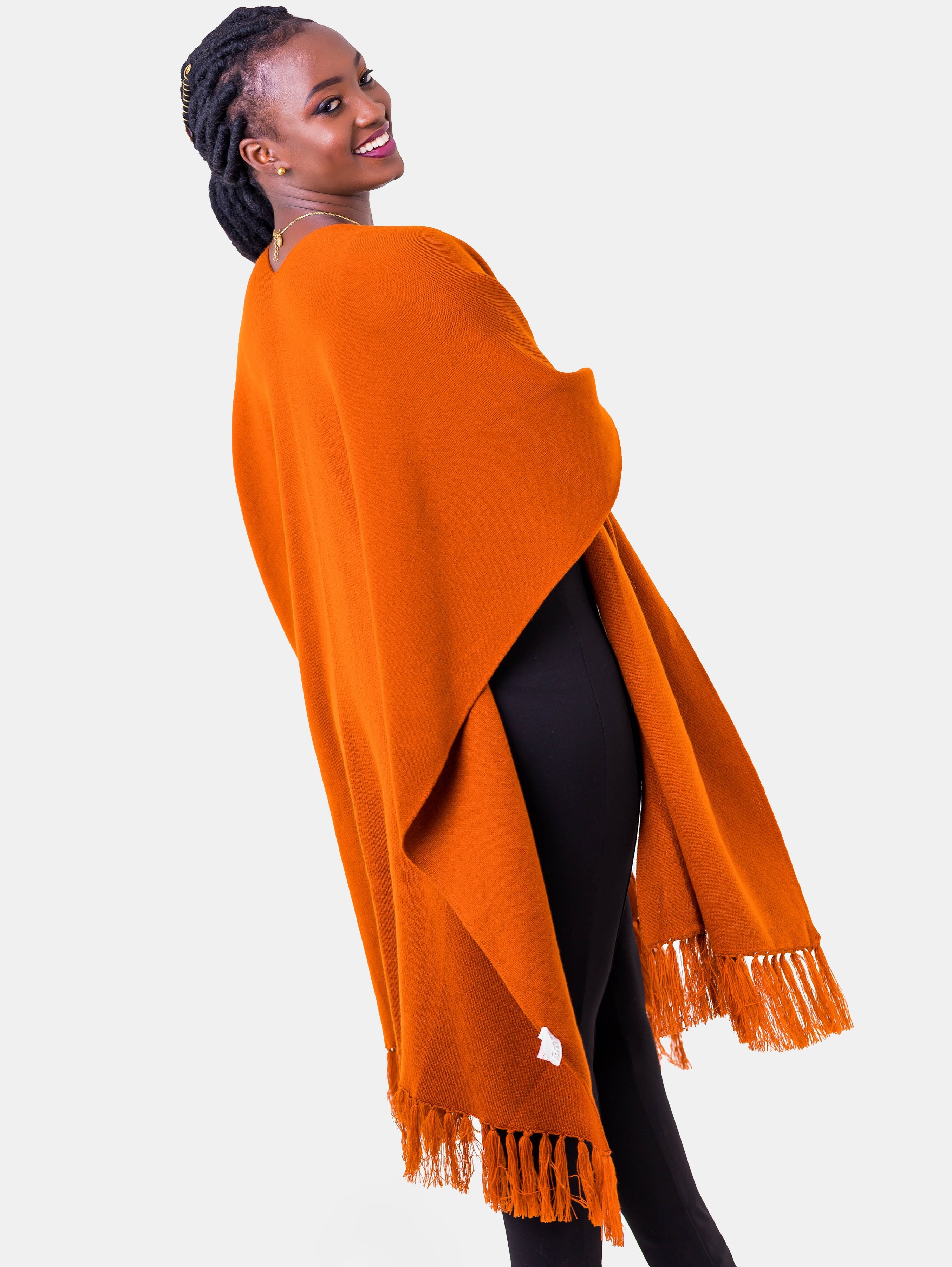 Vivo Basic Double Layered Wrap Poncho - Rust