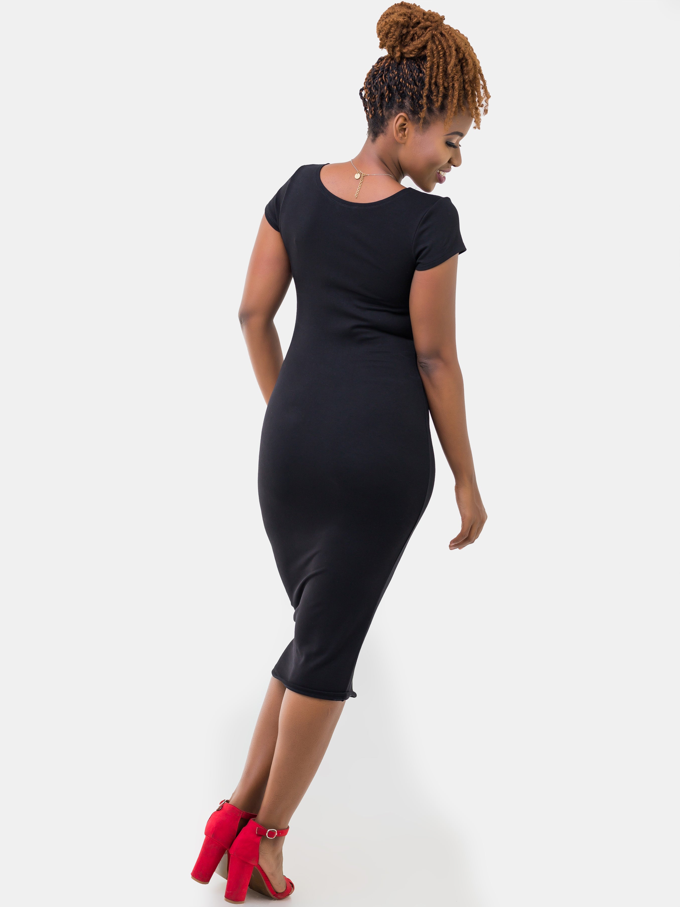 Vivo Basic Cap Sleeved Leila Dress - Black