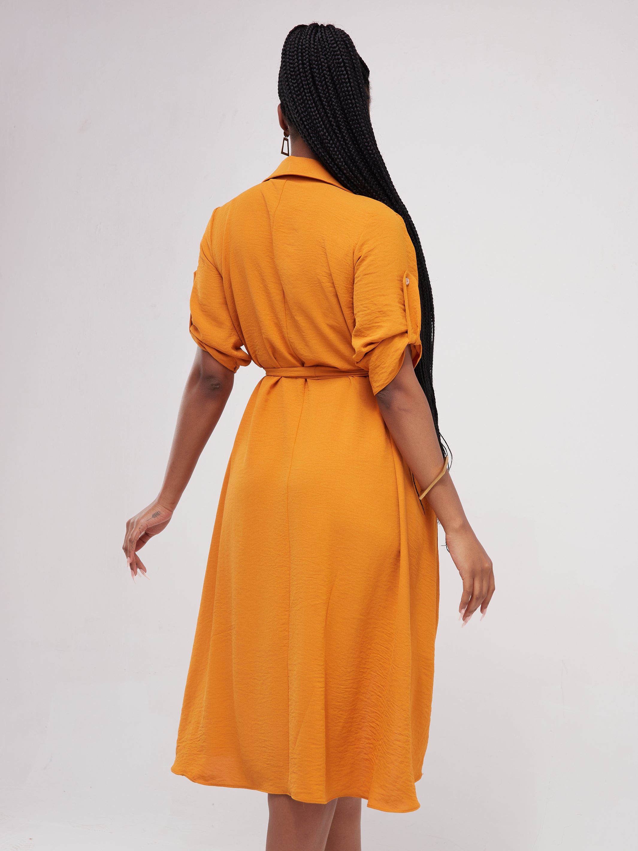 Vivo Dayo 3/4 Sleeved High Low Tent Dress - Mustard