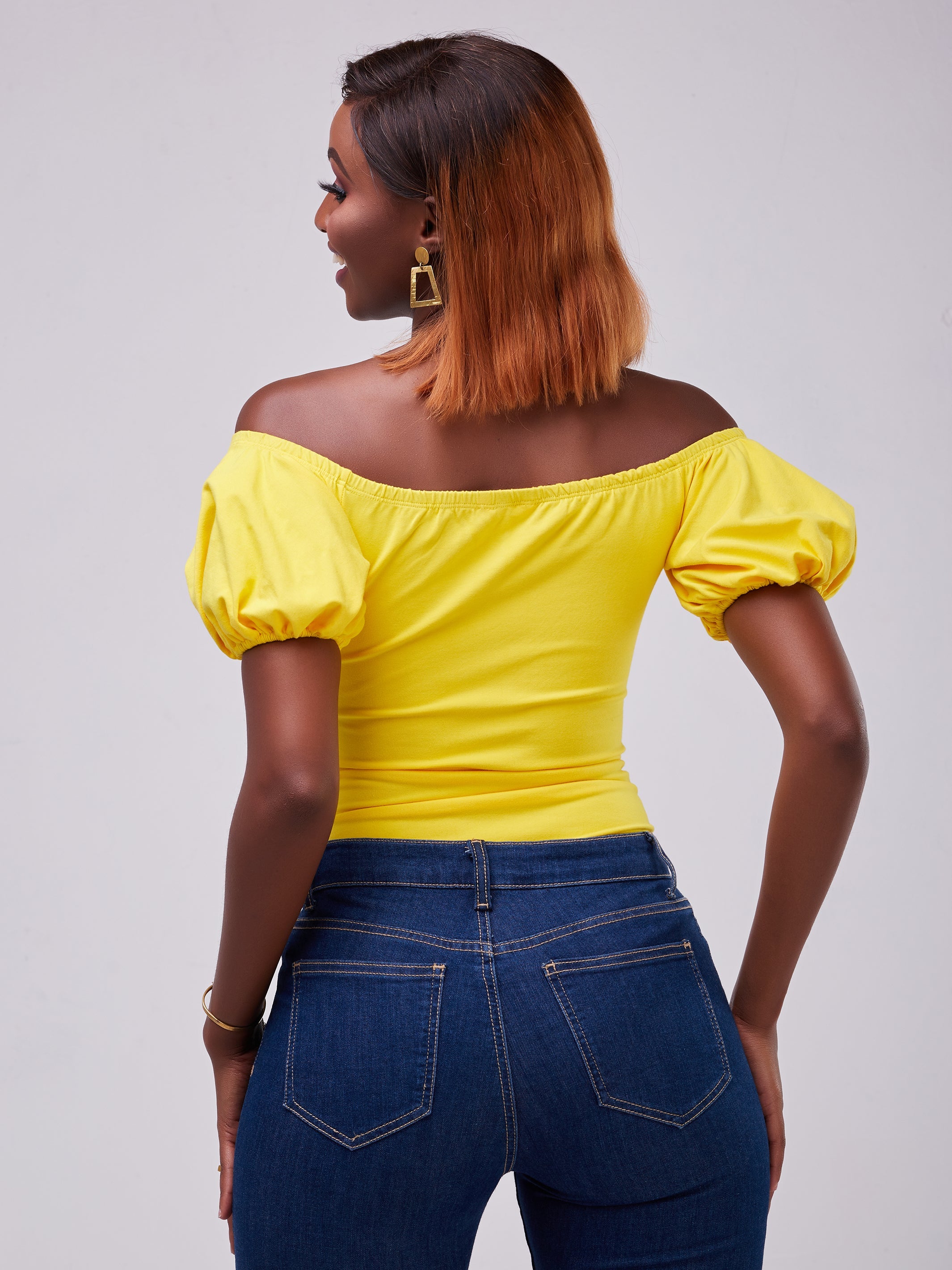 Vivo Zari Puff Sleeved Bodysuit - Yellow