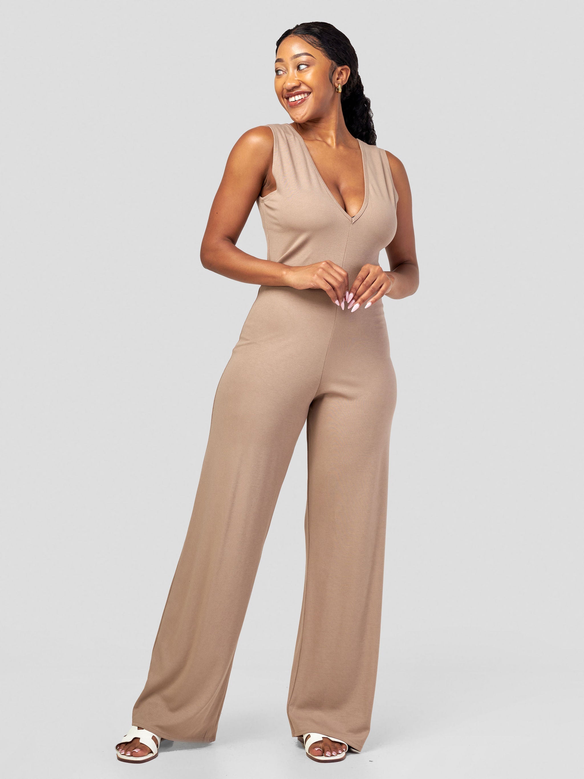 Vivo Tulia Travel Jumpsuit - Taupe