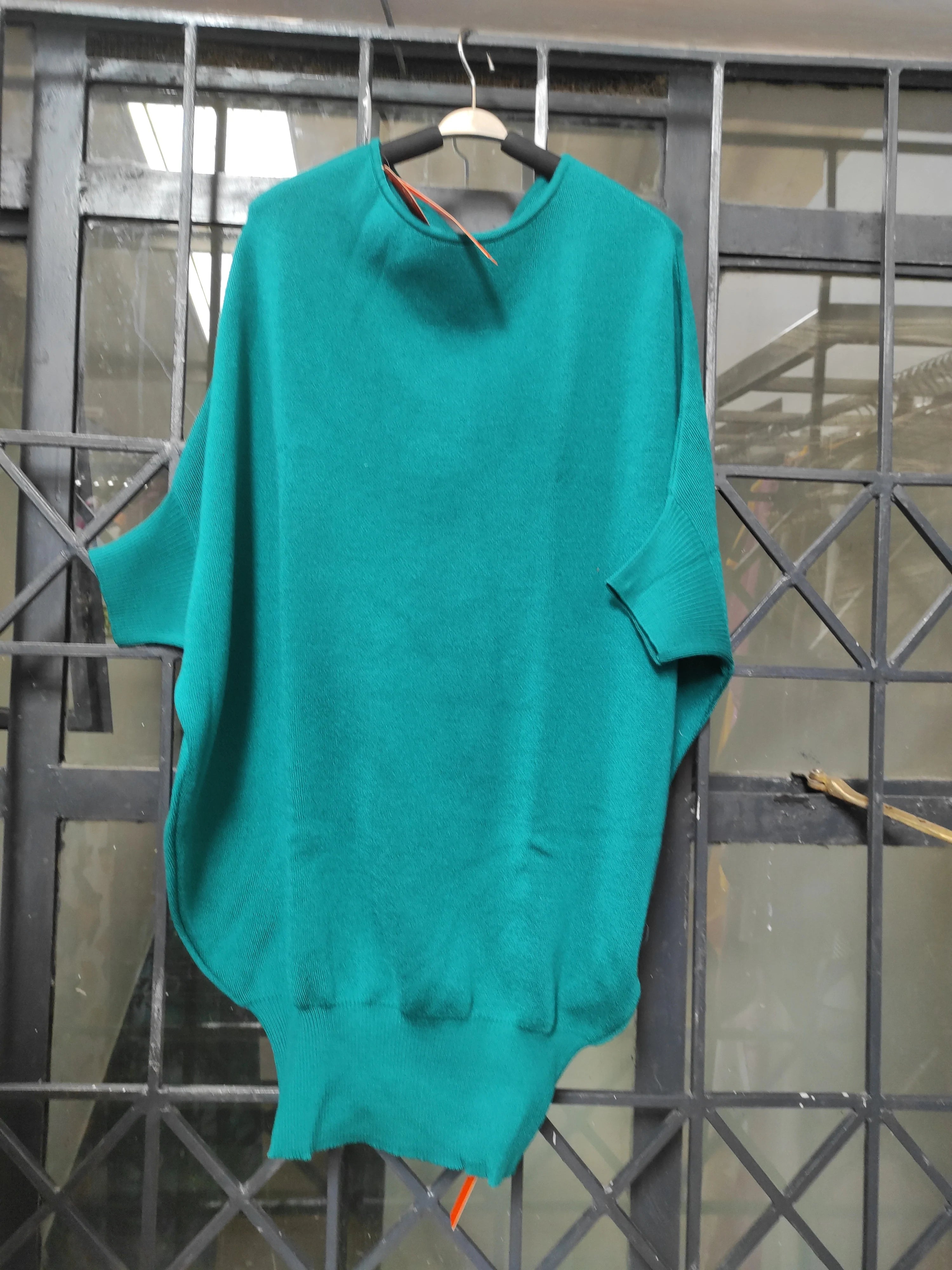 Vivo Basic Dolman Sweater Dress - Teal