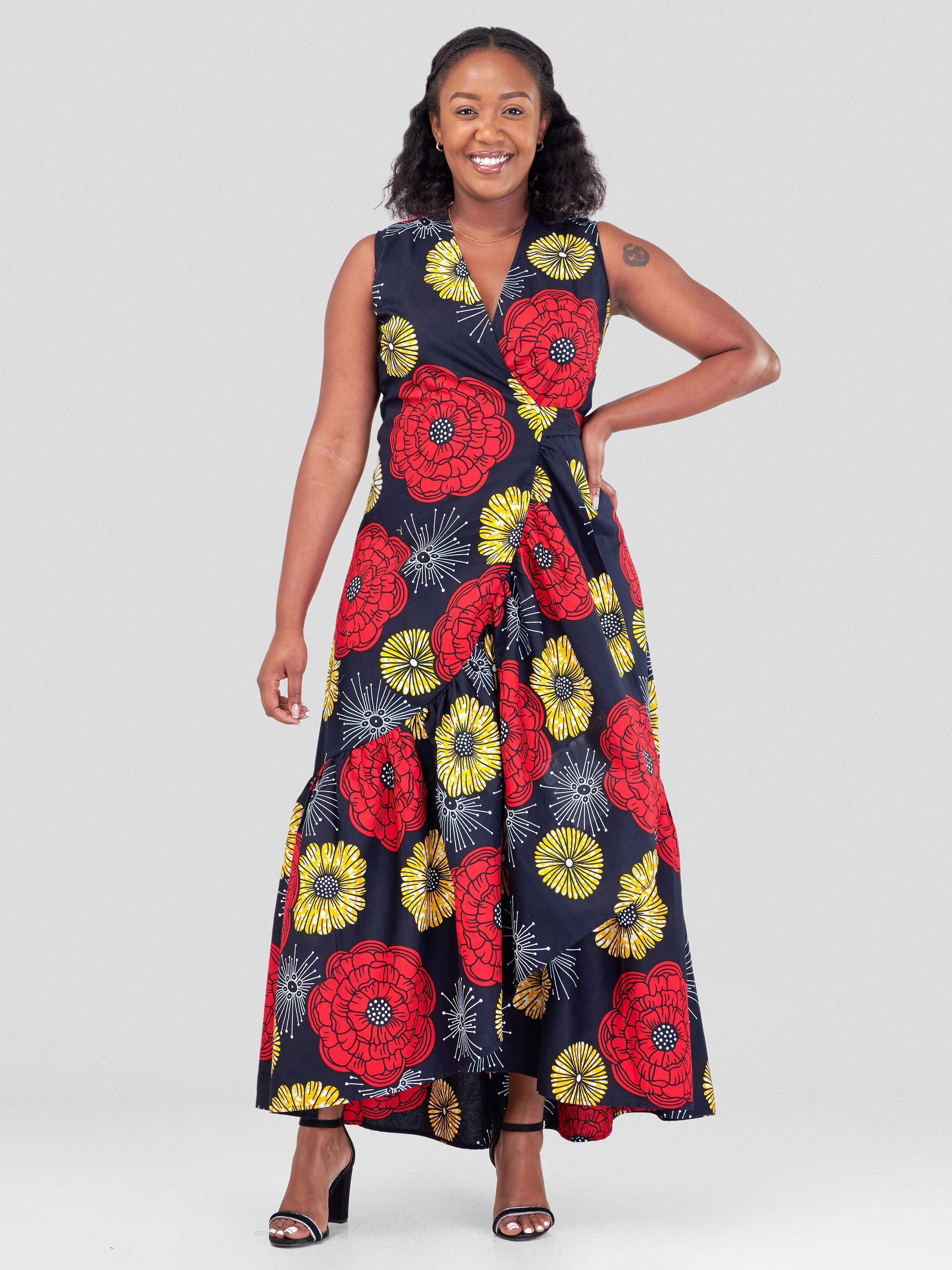 Vivo Naya Sleeveless Wrap Maxi Dress - Ua Print