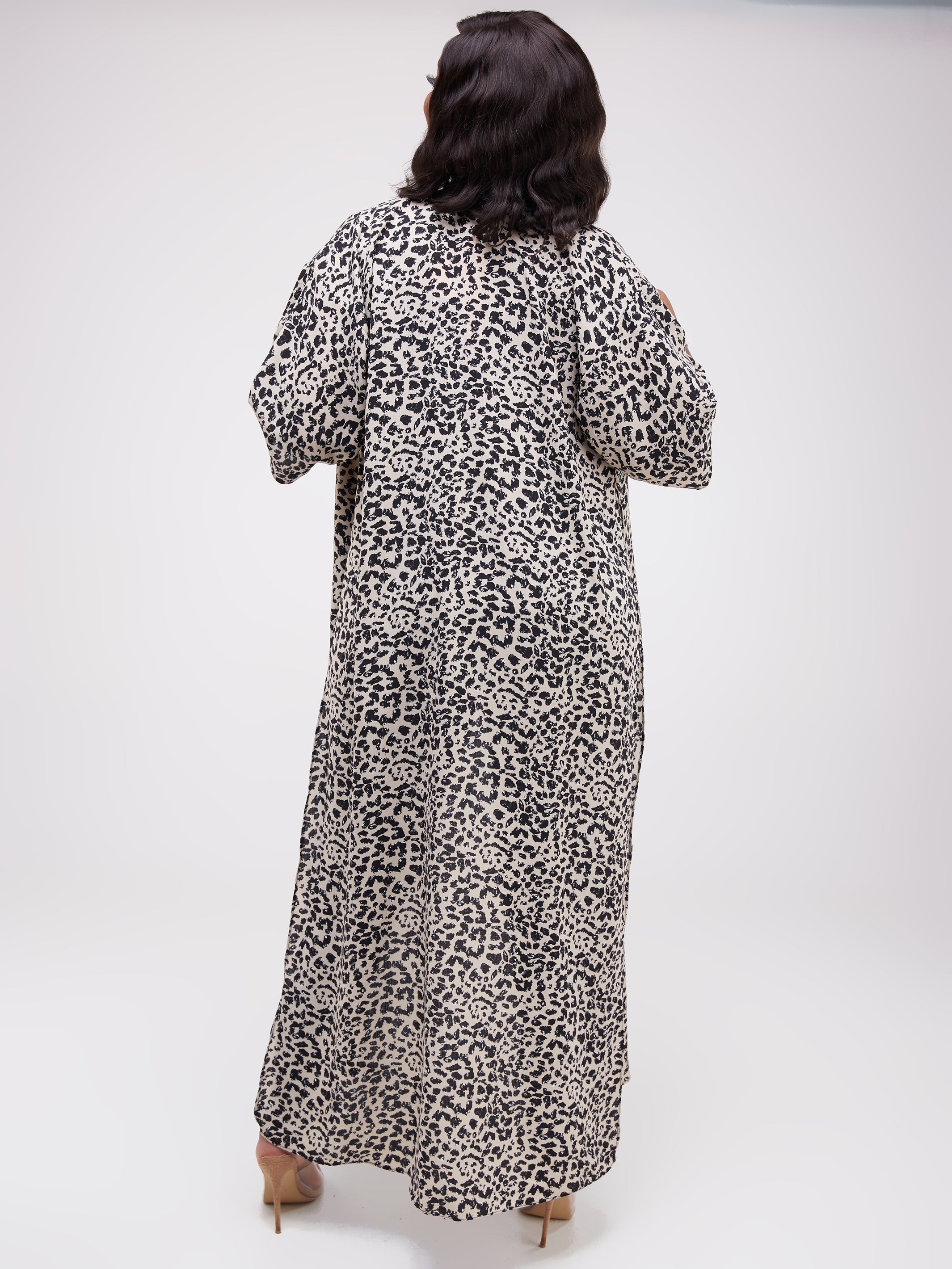 Safari Naima Kimono - Black / Buttermilk Print