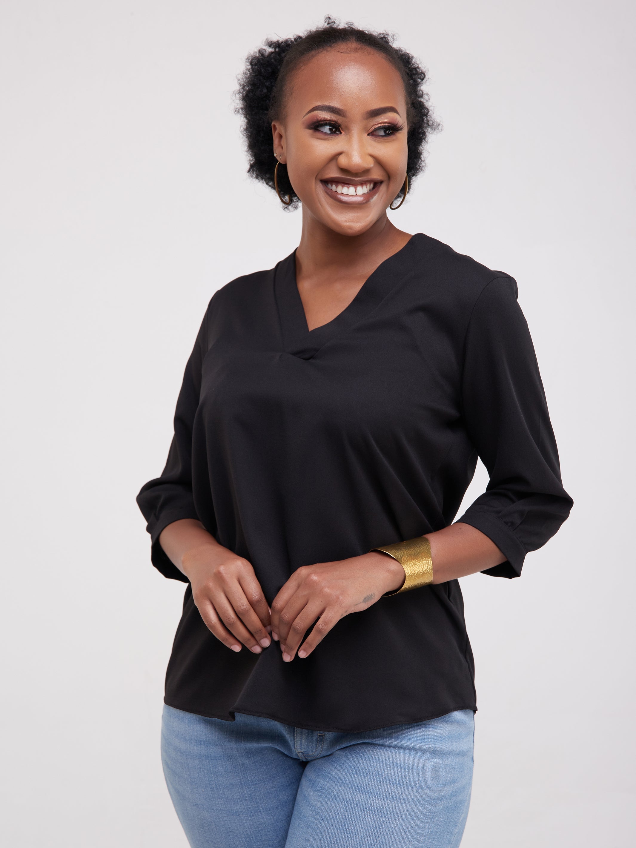 Vivo J.O 3/4 Sleeve Top - Black