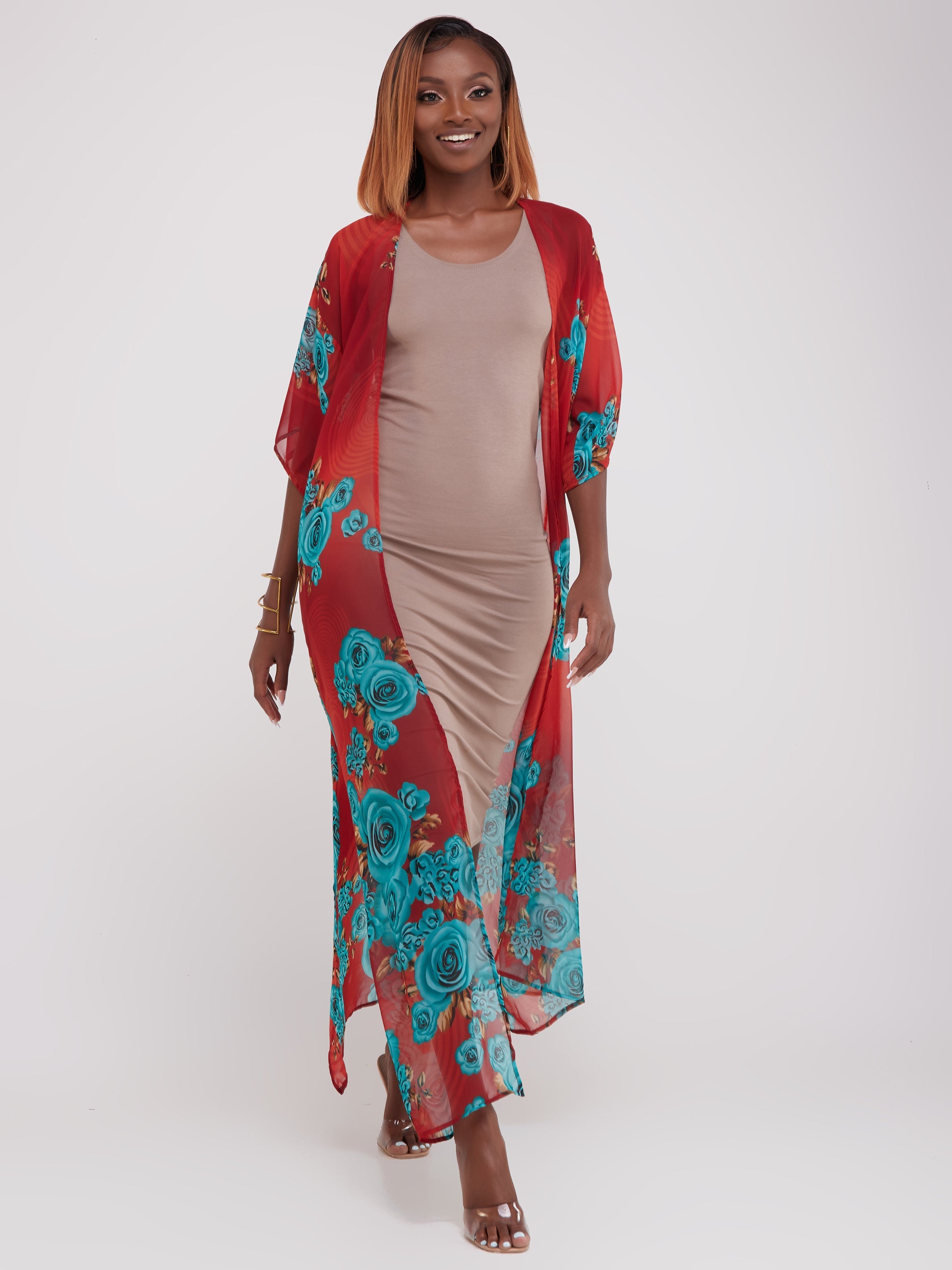 Vivo Basic Nandi A-Line Kimono - Rust Print