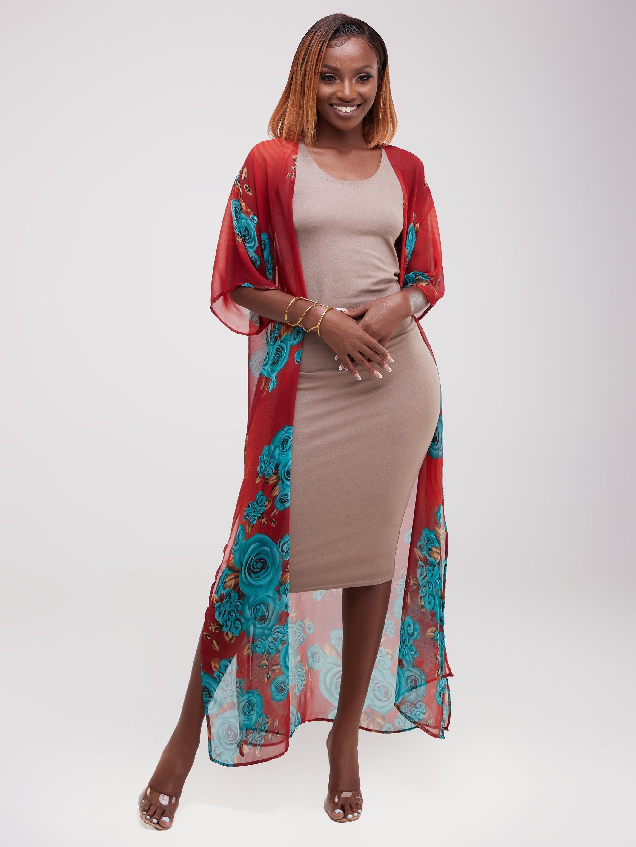 Vivo Basic Nandi A-Line Kimono - Rust Print