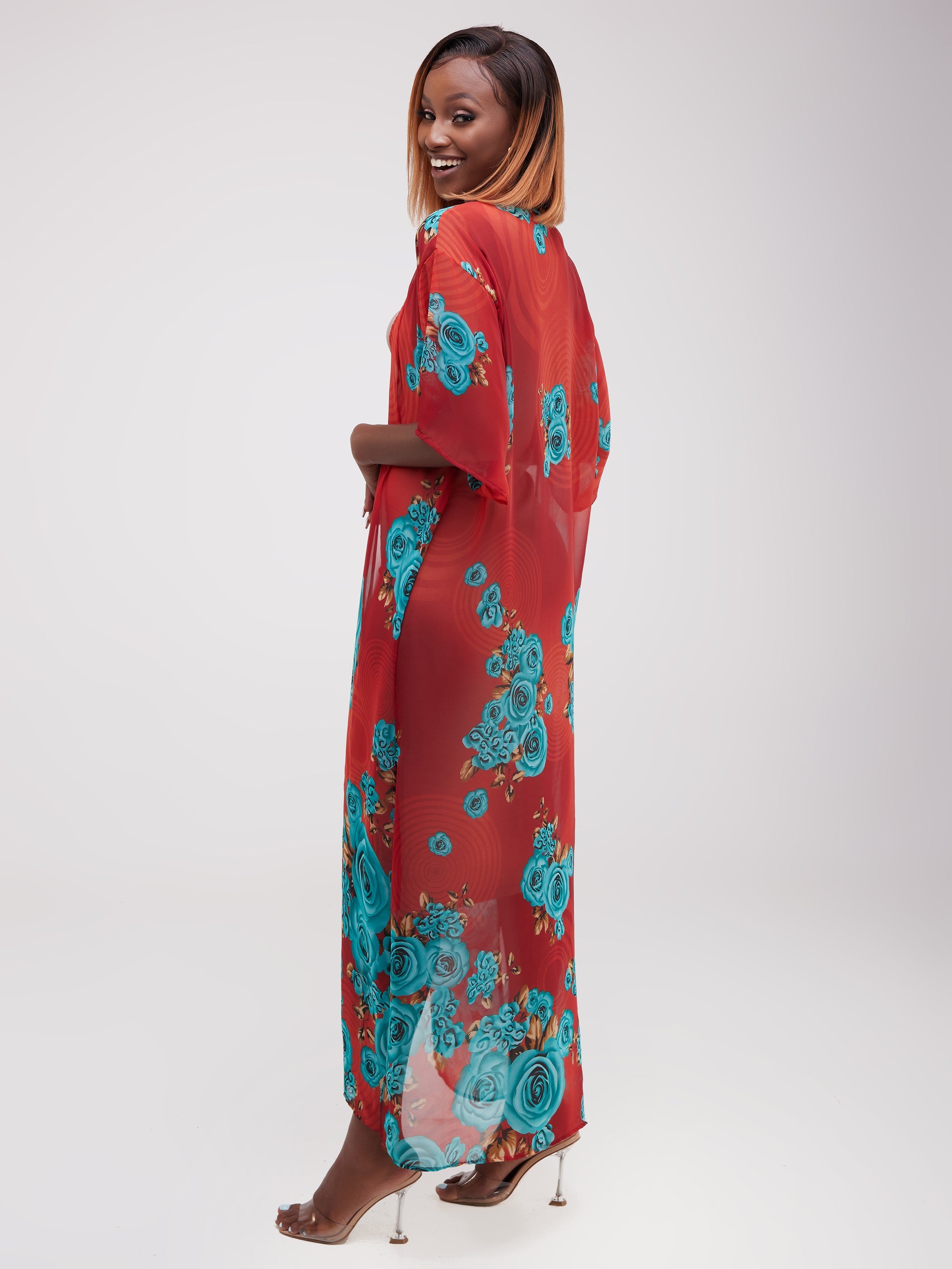 Vivo Basic Nandi A-Line Kimono - Rust Print