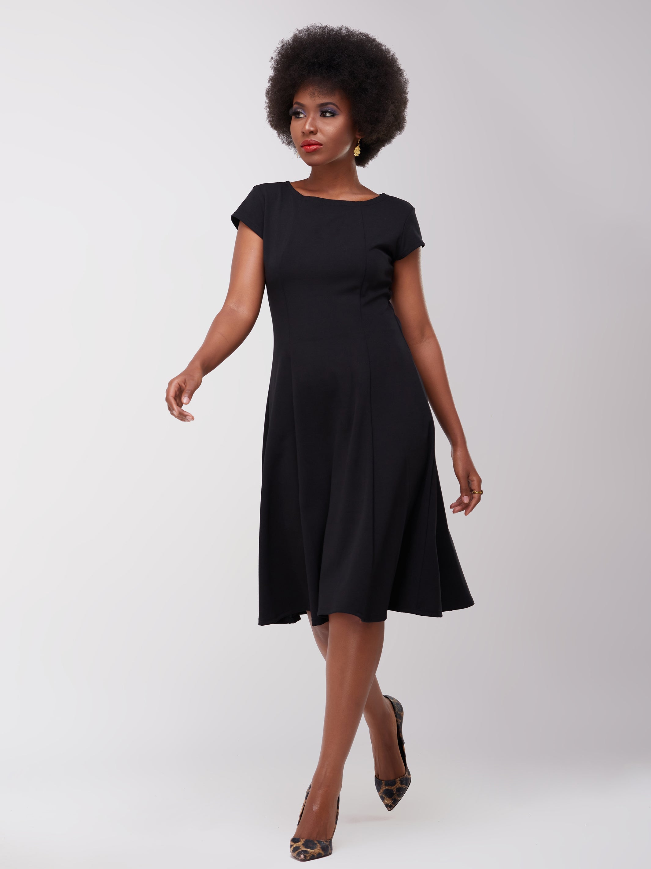 Vivo Basic Escape A-Line Dress - Black