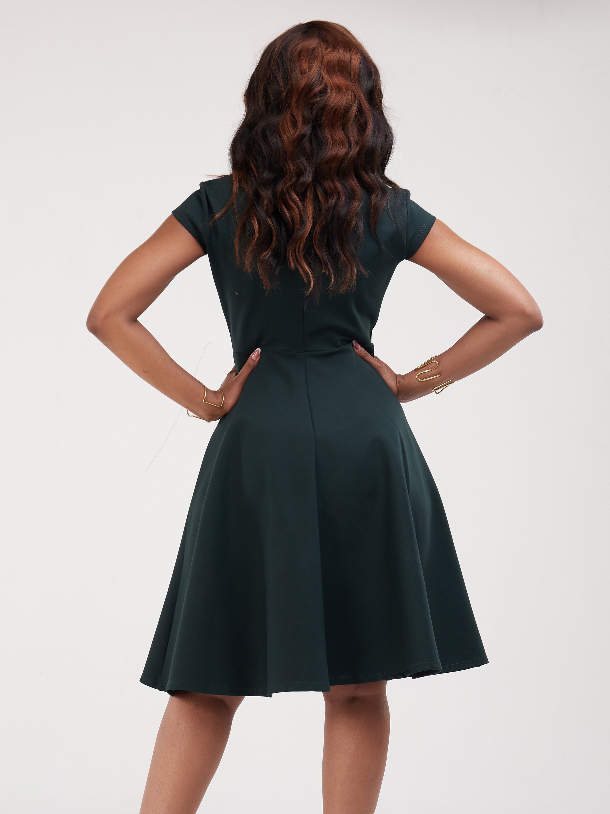 Vivo Zanzi Wrap Circular Dress - Dark Green