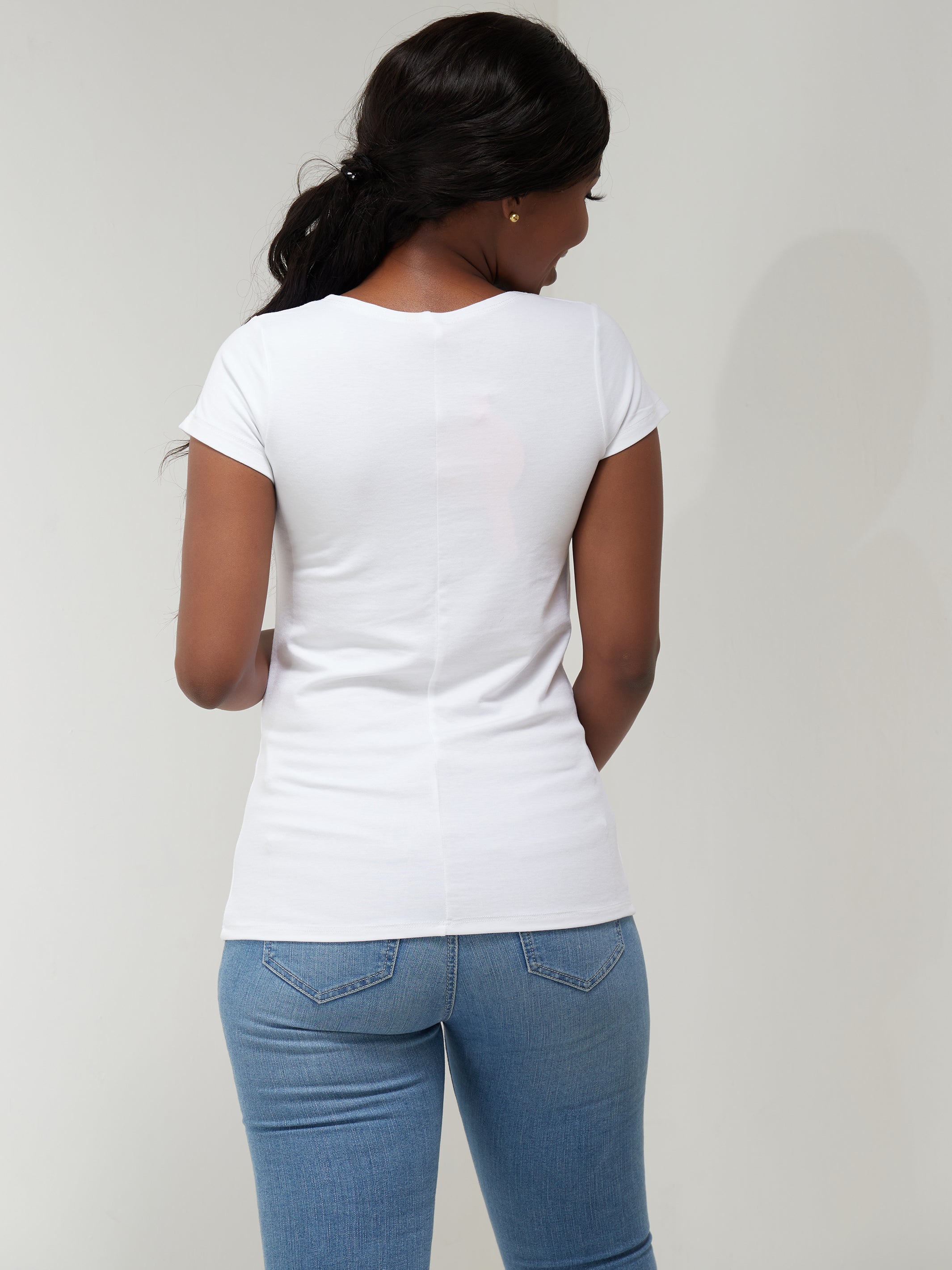 Vivo Basic Val Cap Sleeve Top - White