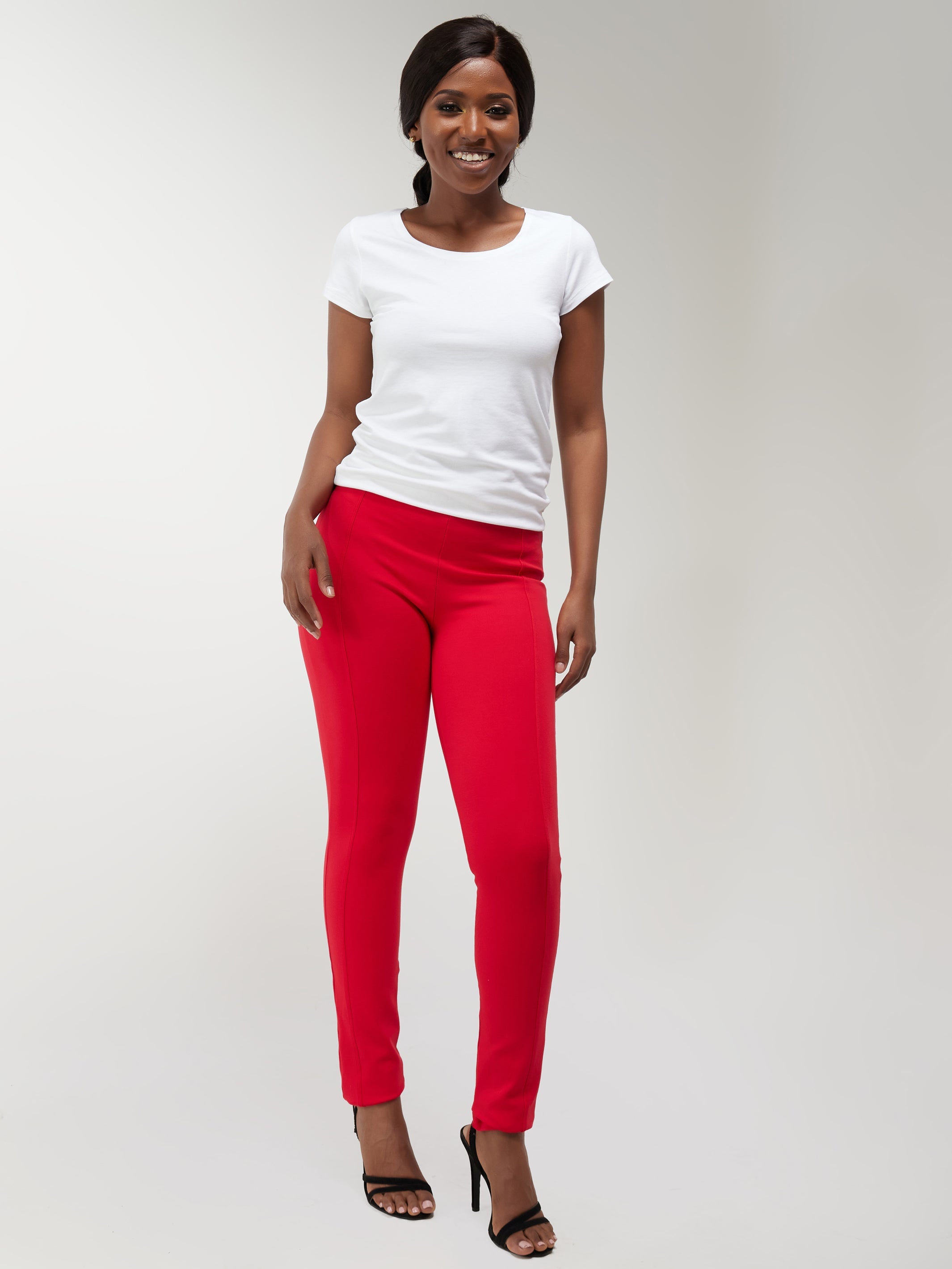 Vivo Basic Panelled Leisure Pants - Red