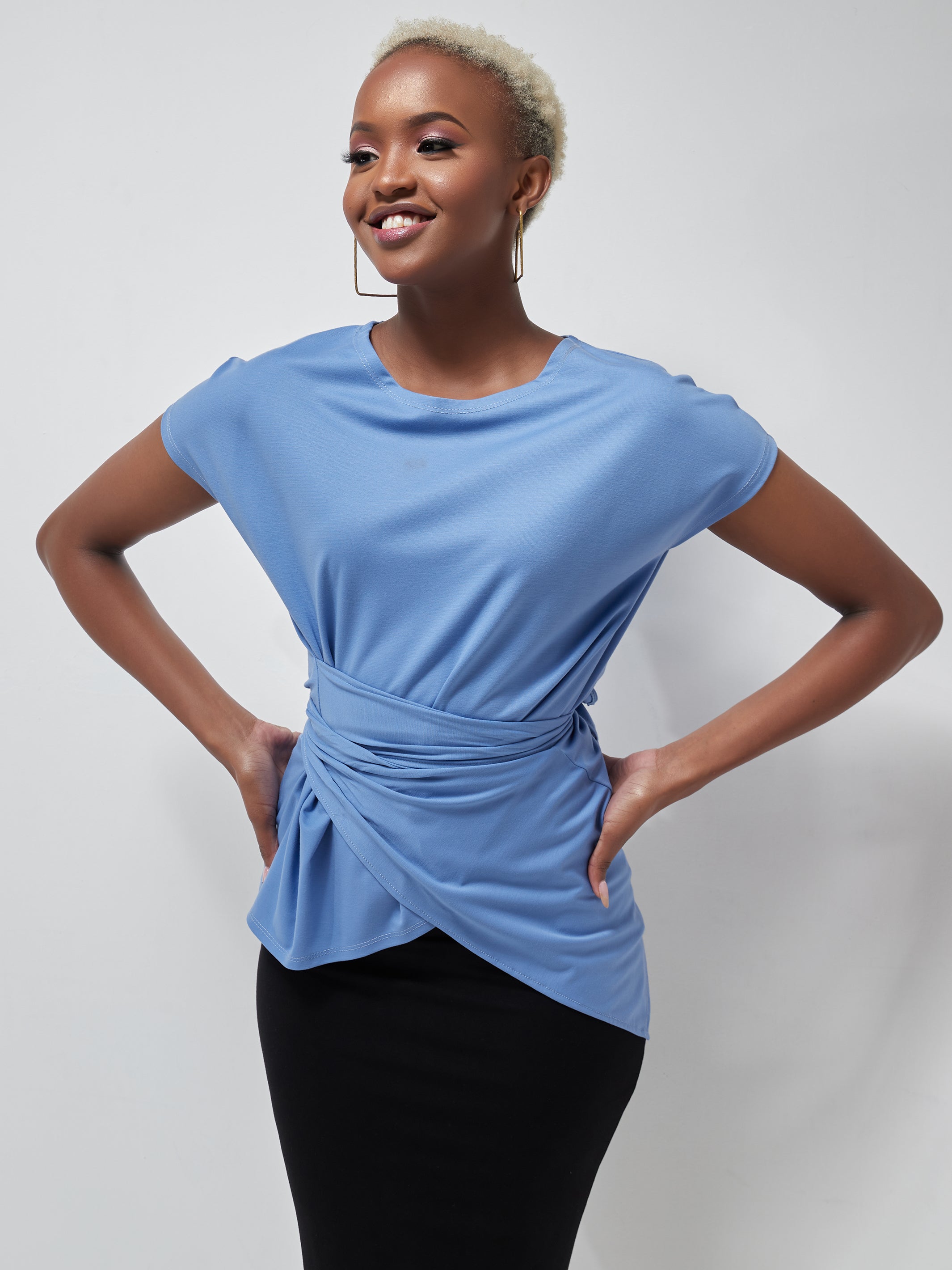 Vivo Waridi Asymmetric Top - Light Blue