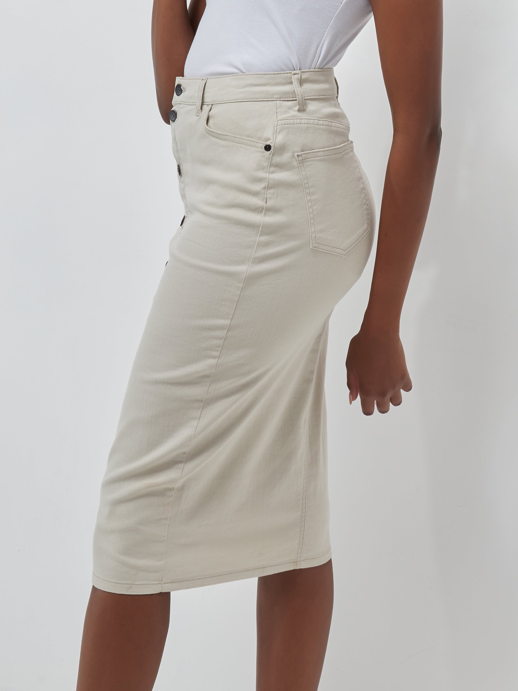 Safari Button Up Midi Skirt - Sand