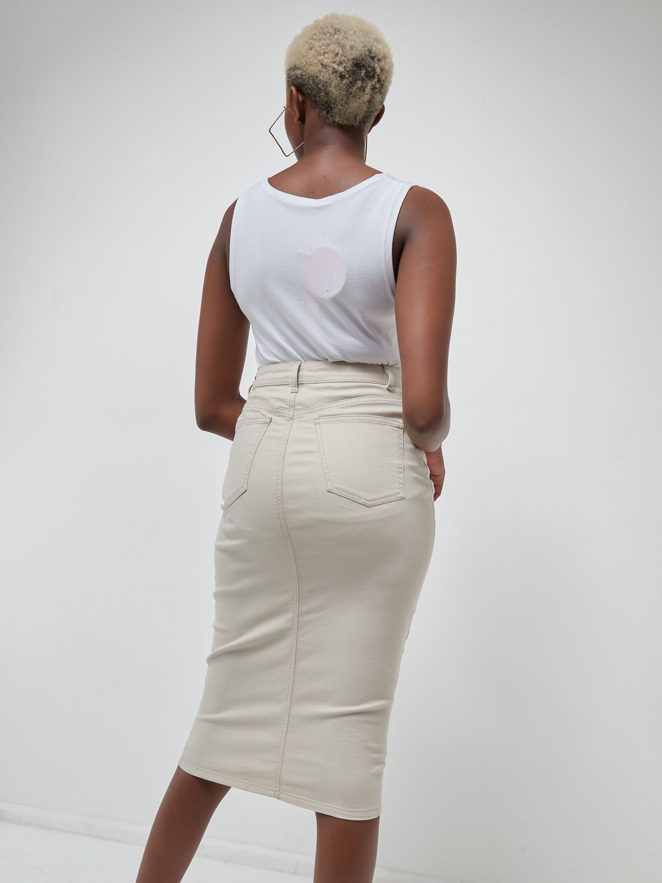 Safari Button Up Midi Skirt - Sand